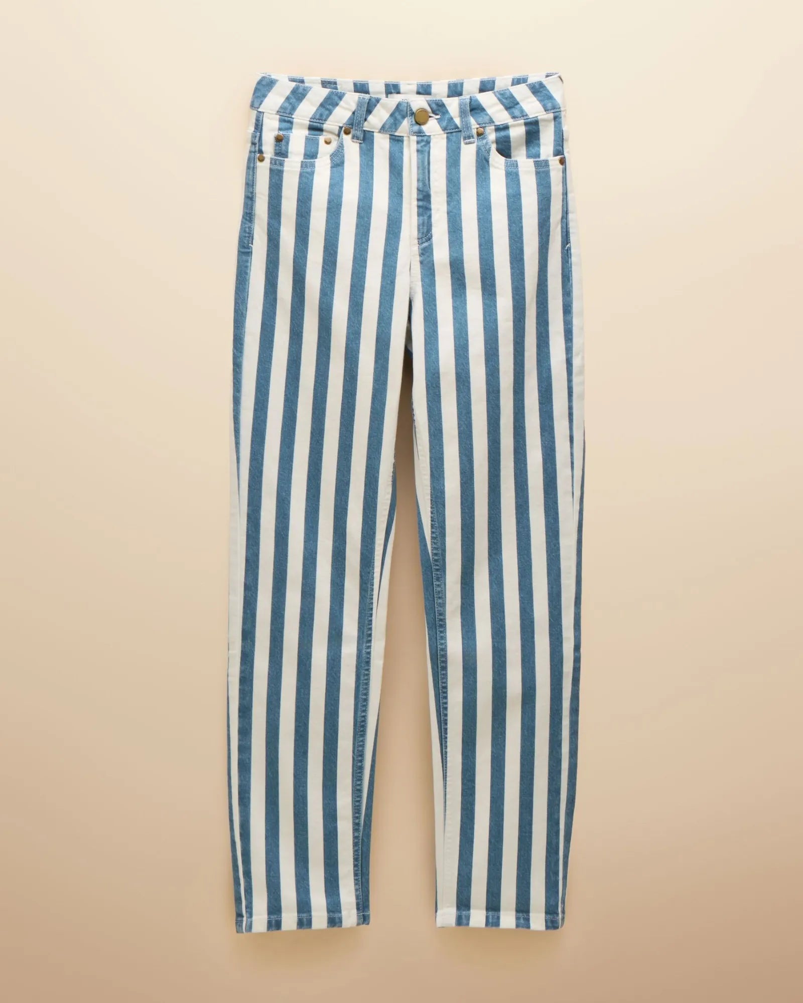 Slim Straight Jeans - Blue Stripe