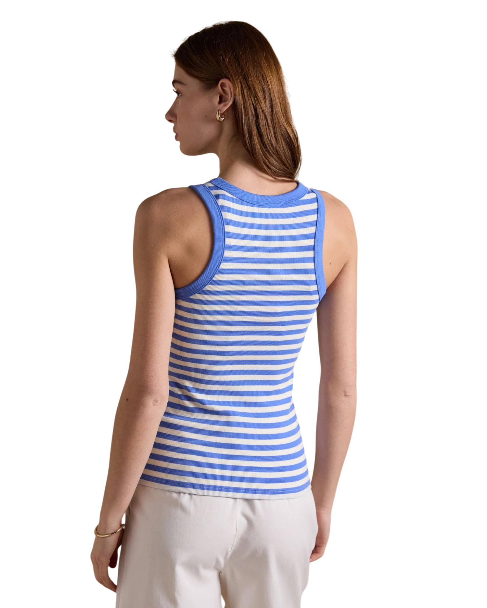 Sofia Vest - Blue & White Stripe