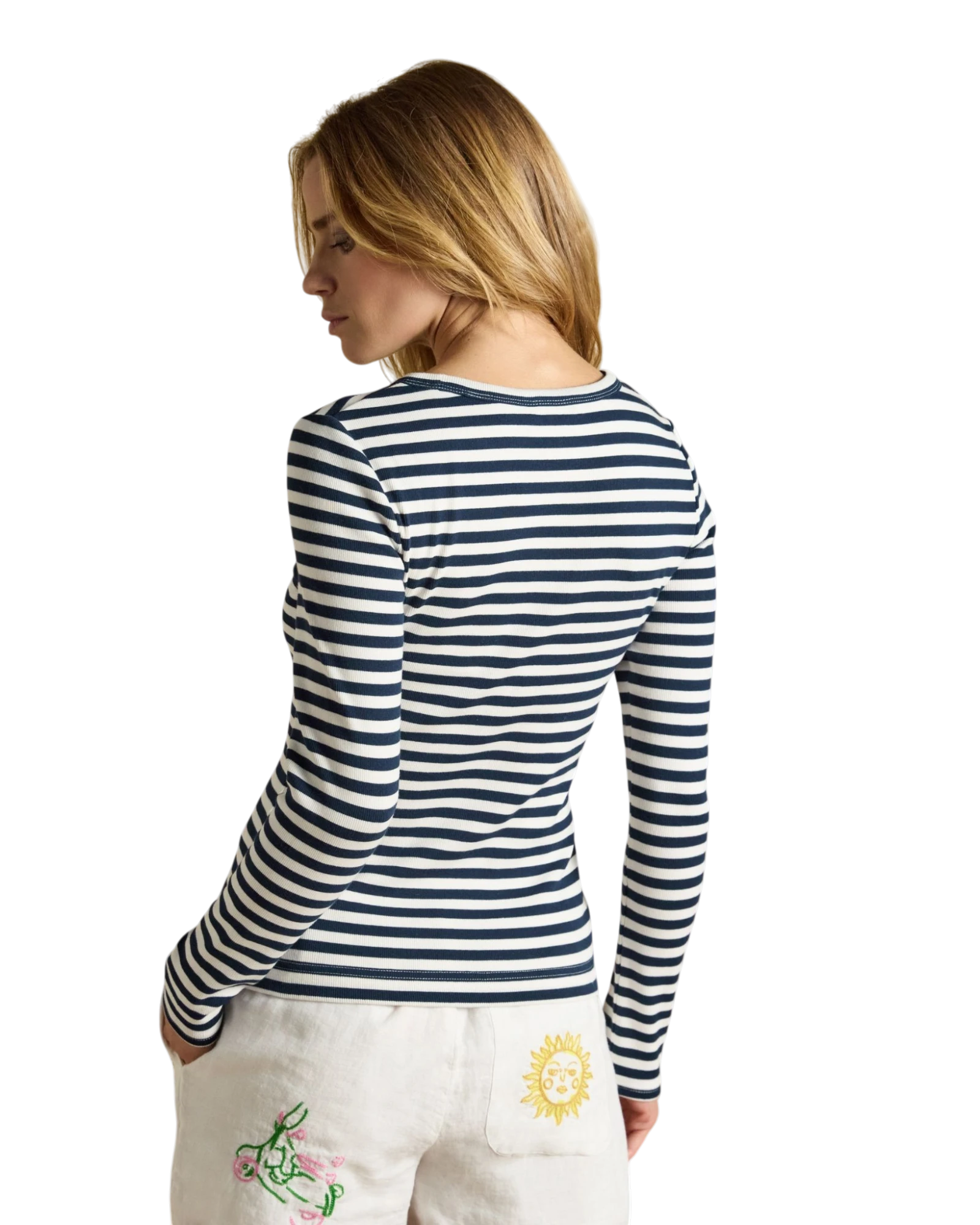 Sophie Long Sleeve T-Shirt - Navy Striped