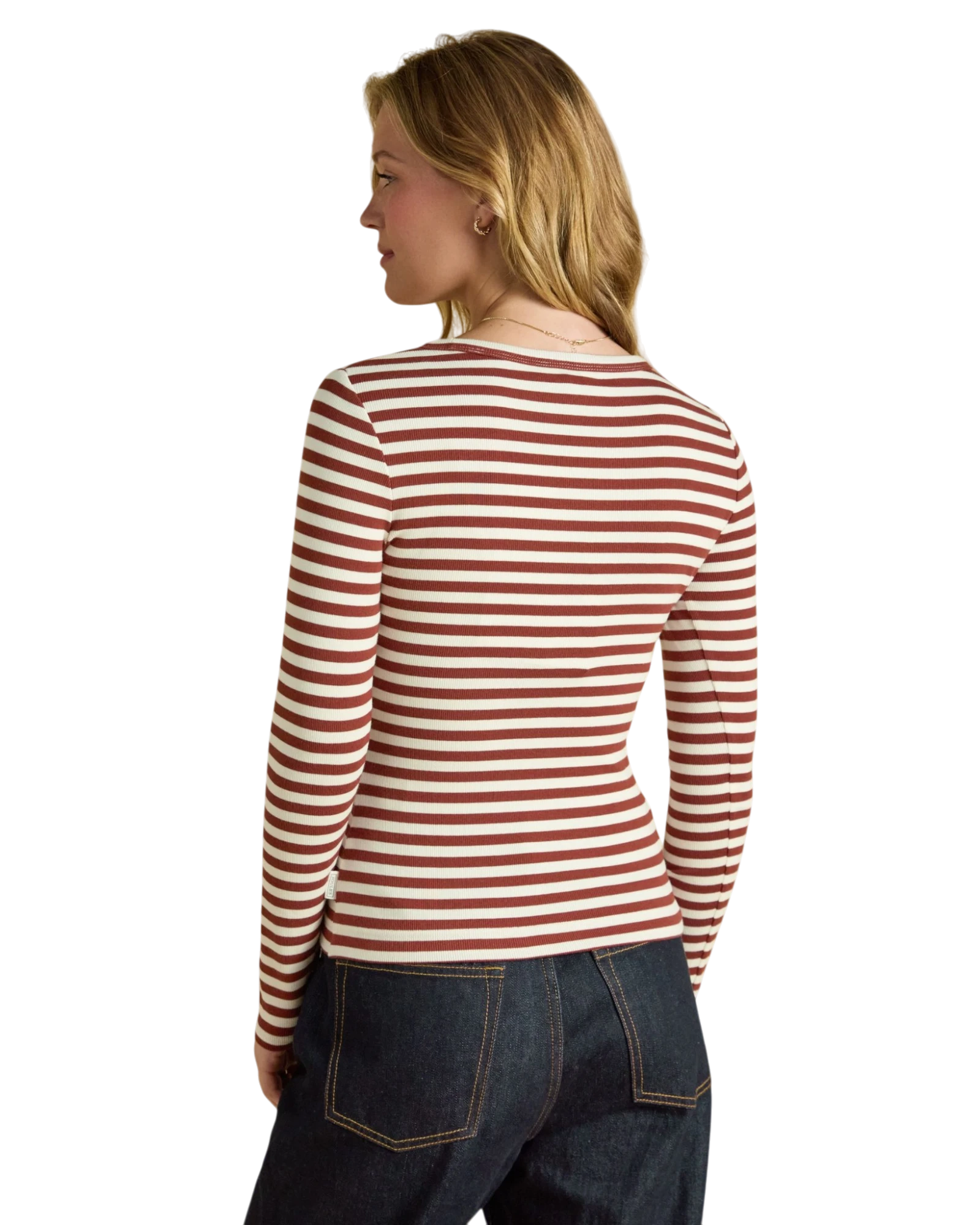 Sophie Striped Long Sleeve Top - Russet