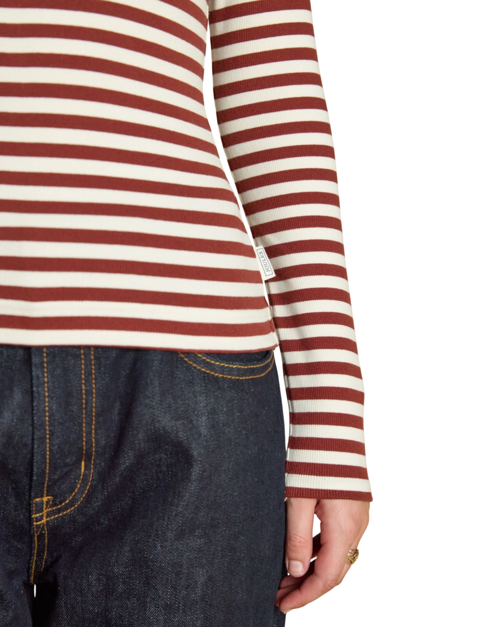 Sophie Striped Long Sleeve Top - Russet