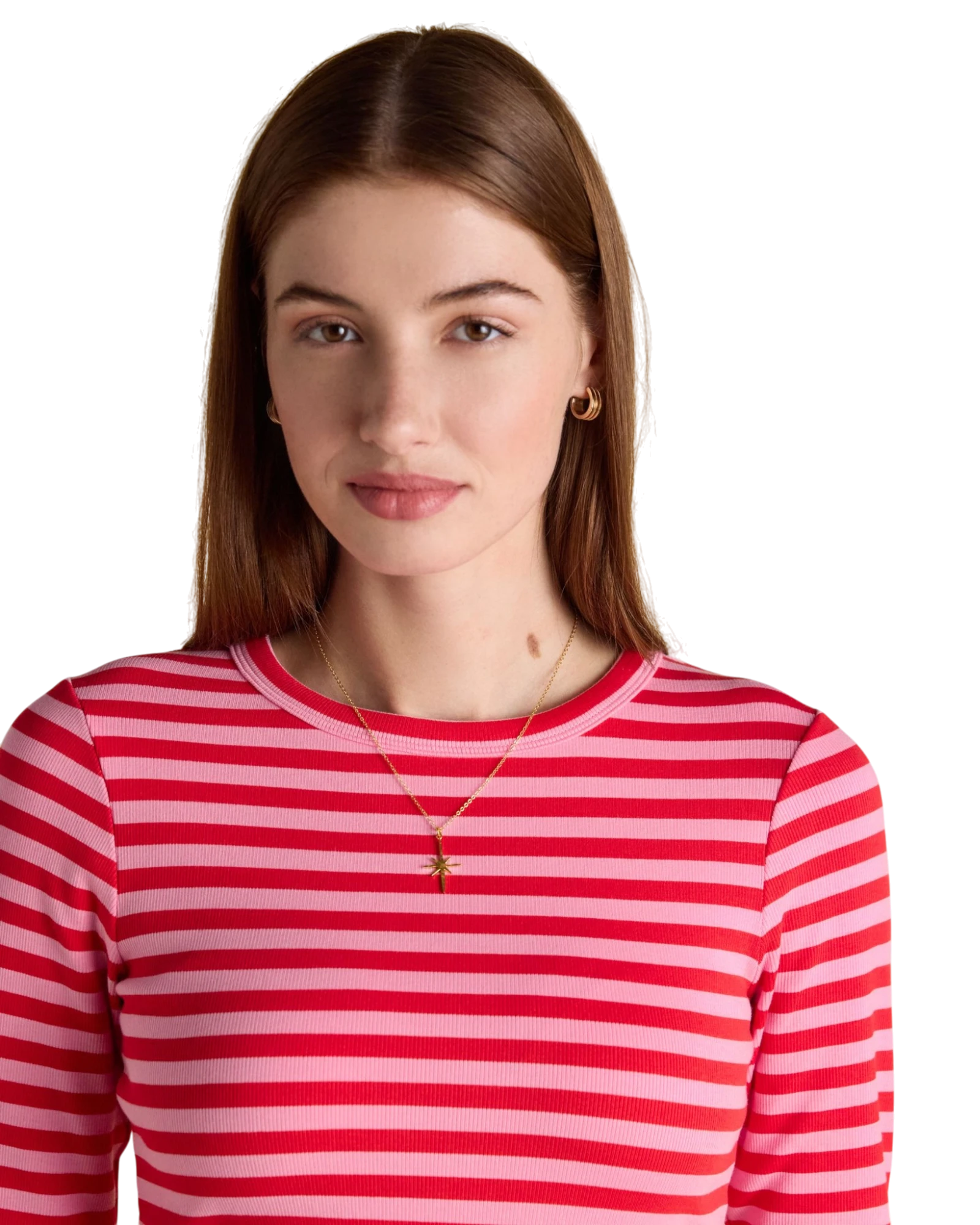 Sophie T-Shirt - Pink/Red Stripe