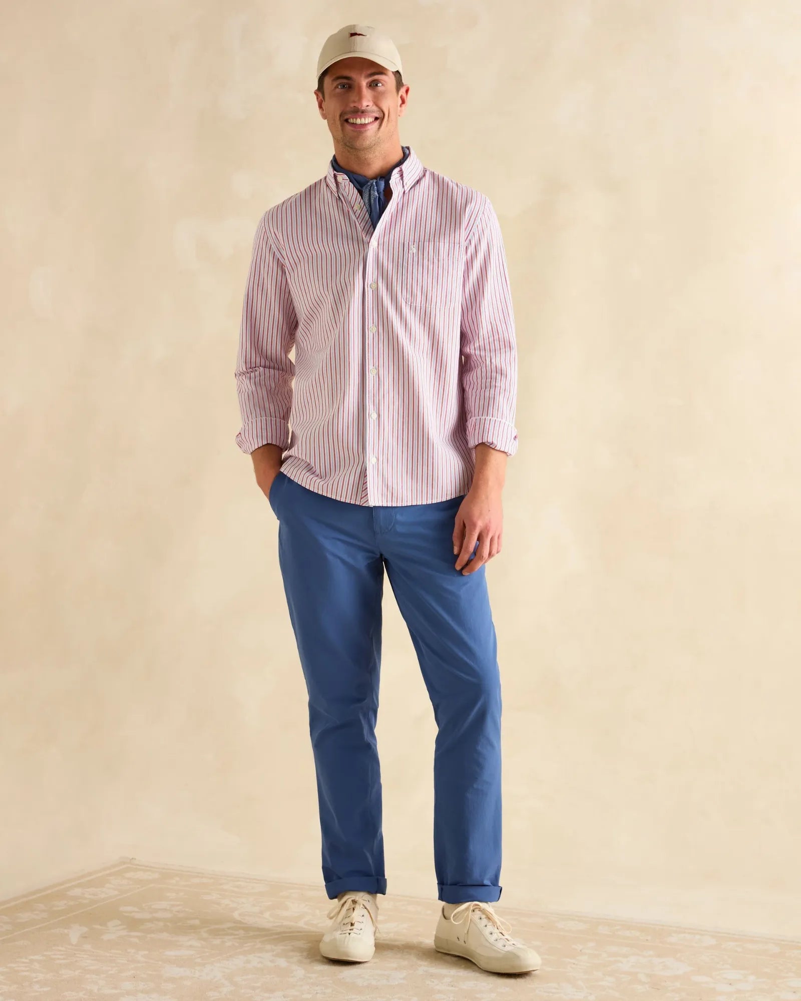 Stripe Oxford Shirt - Red/Blue