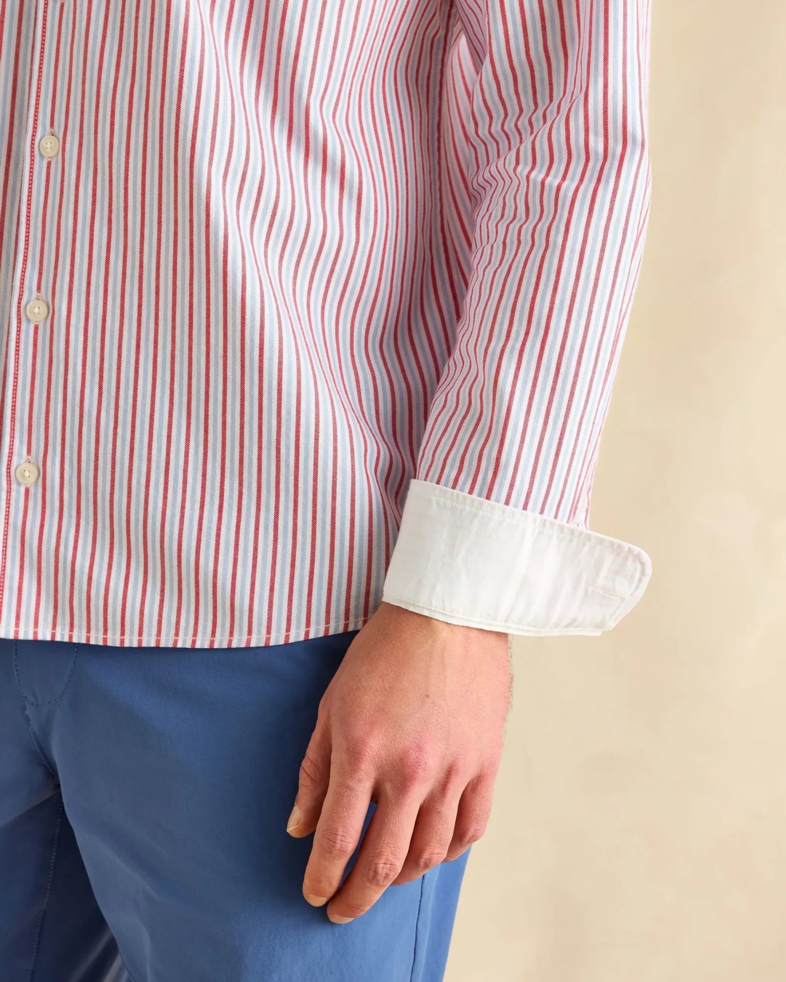 Stripe Oxford Shirt - Red/Blue