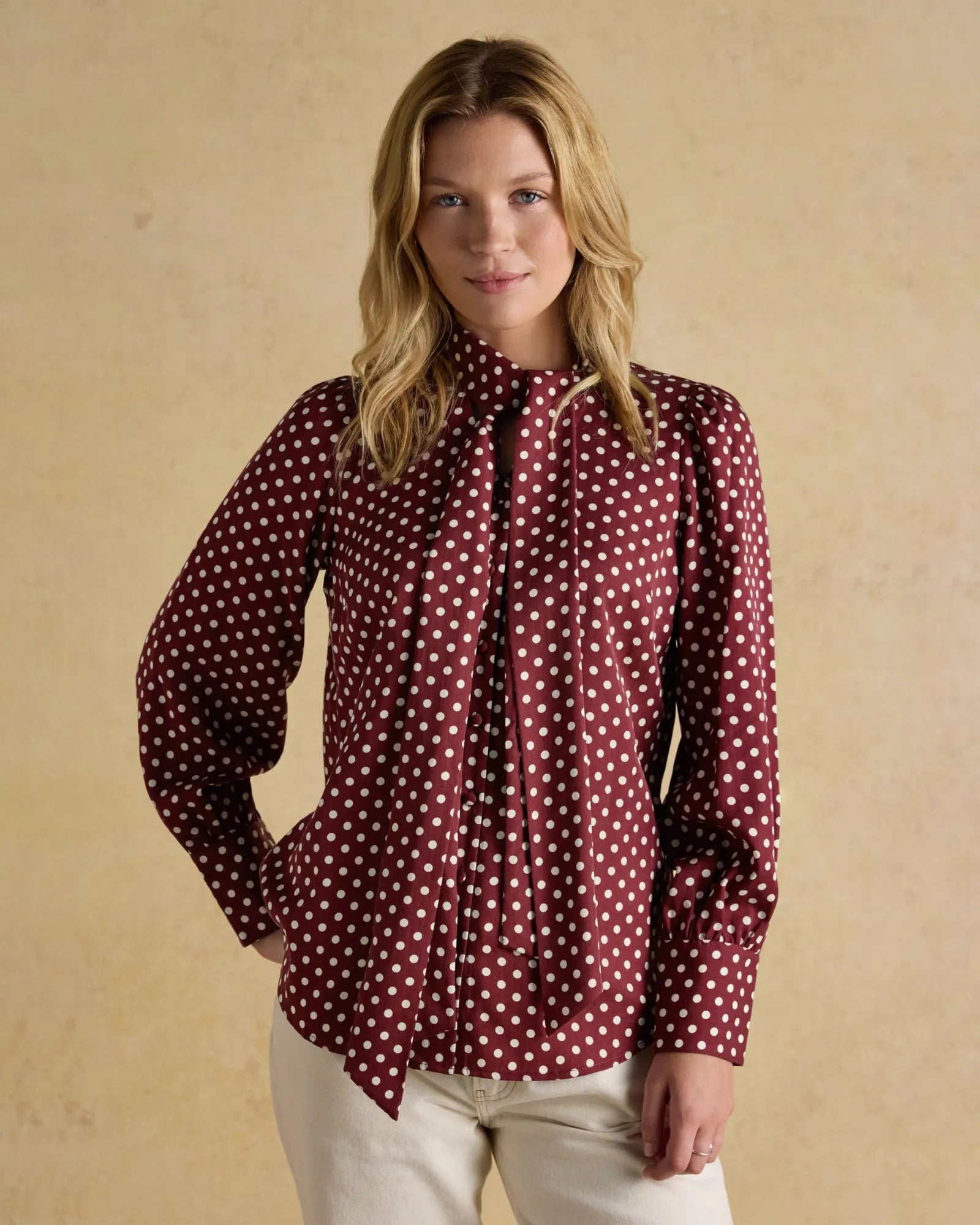 Tabby Blouse - Burgundy Red