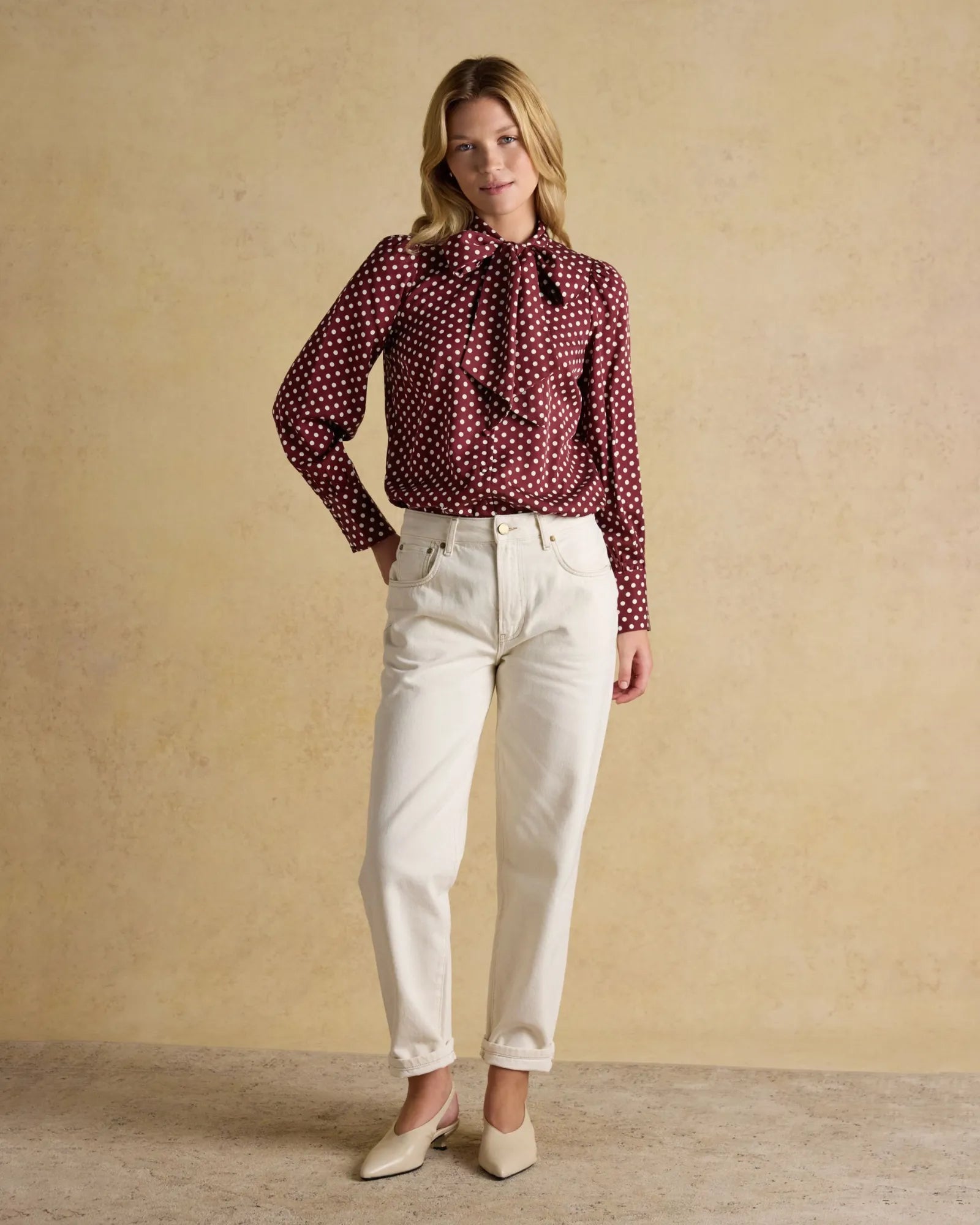 Tabby Blouse - Burgundy Red