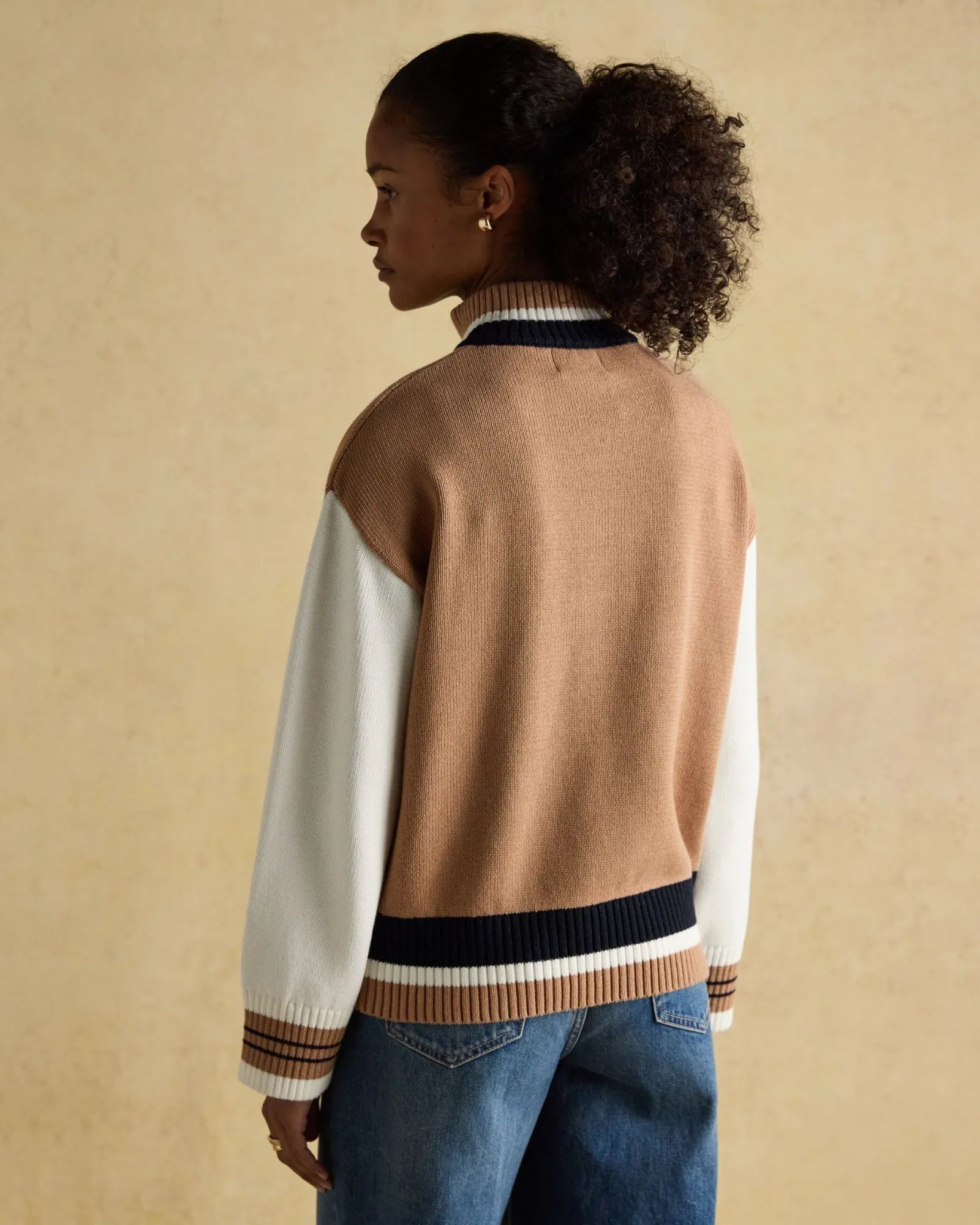 Varsity Jumper - Brown/Cream