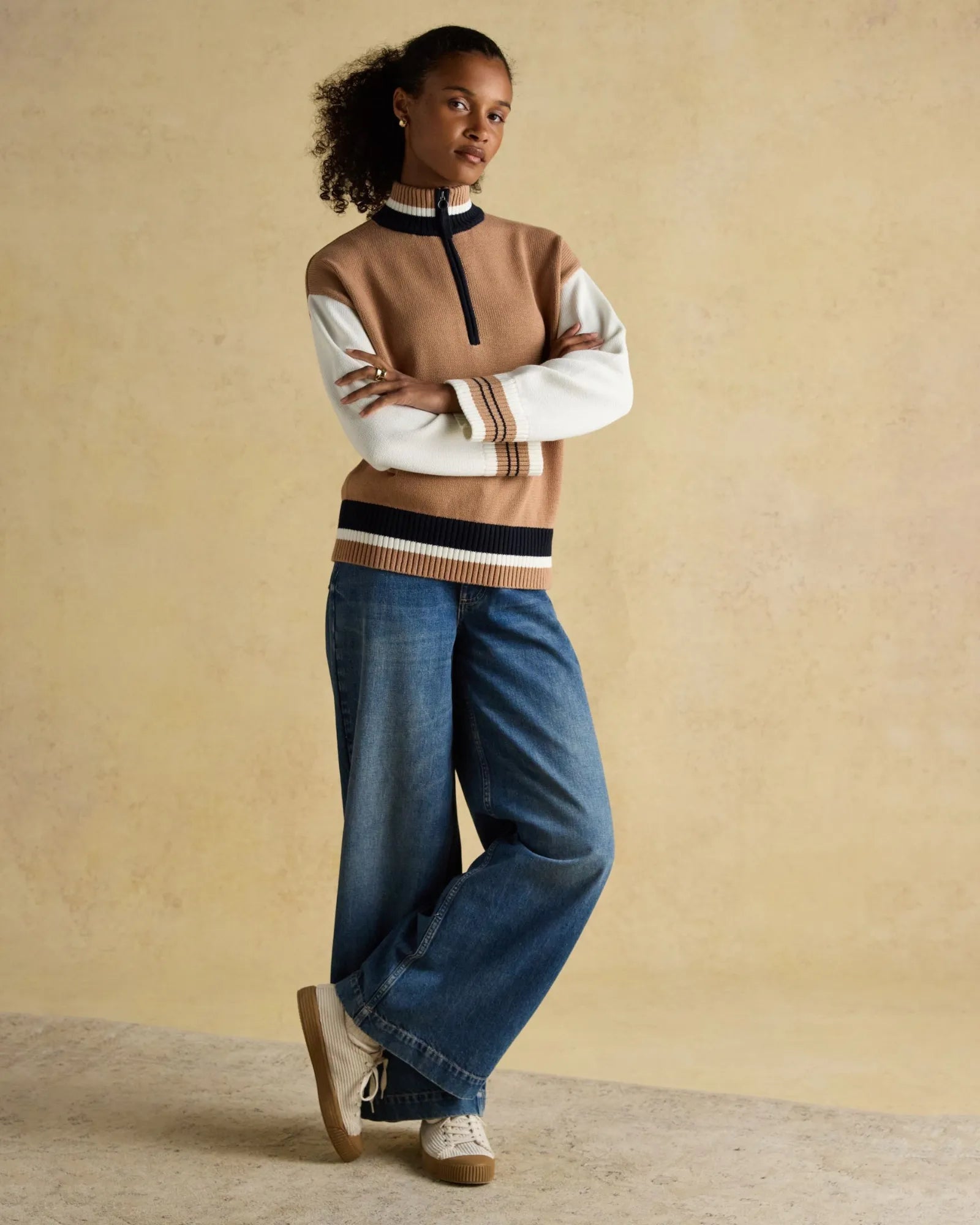 Varsity Jumper - Brown/Cream