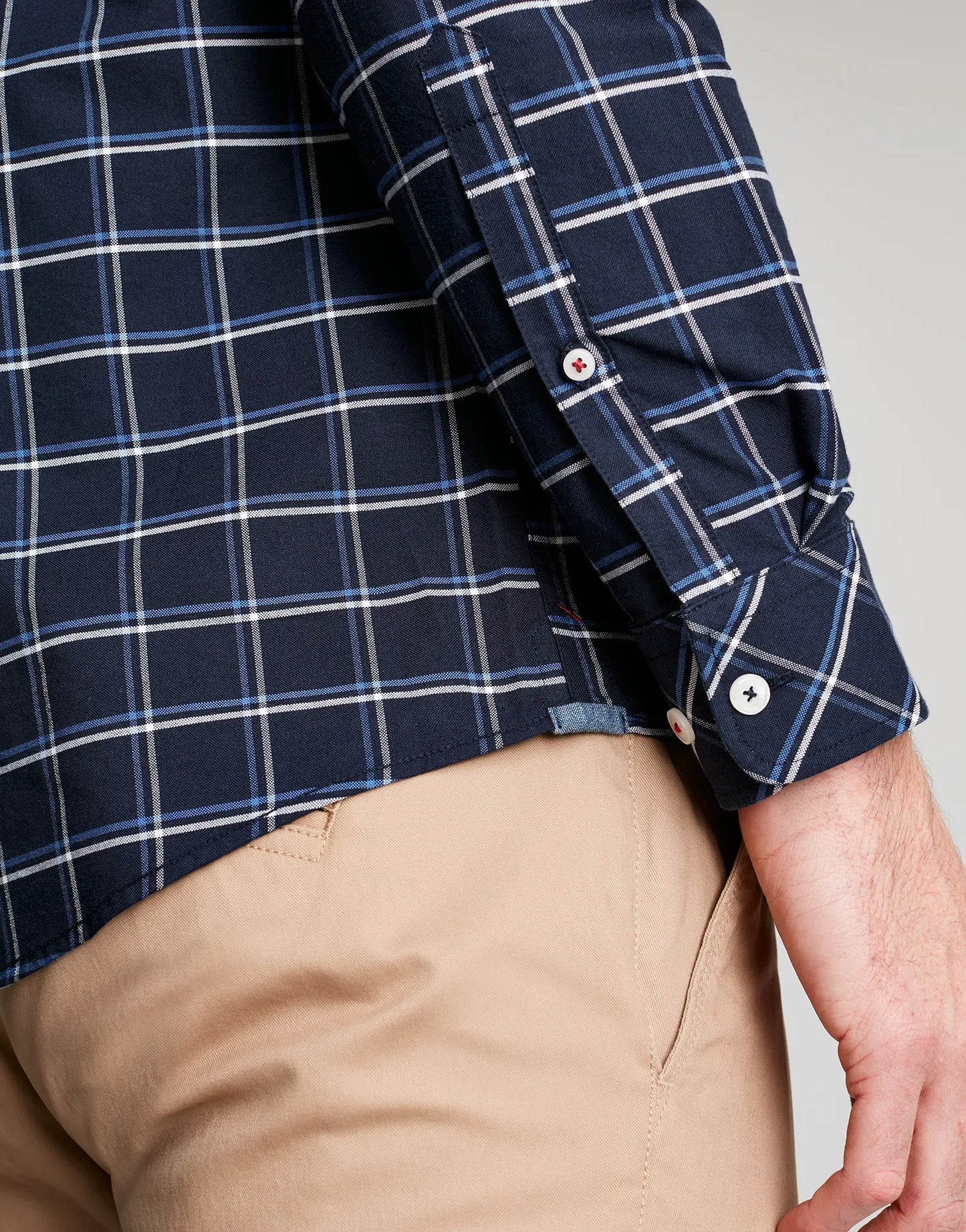 Welford Classic Fit Check Shirt - Navy Blue Check