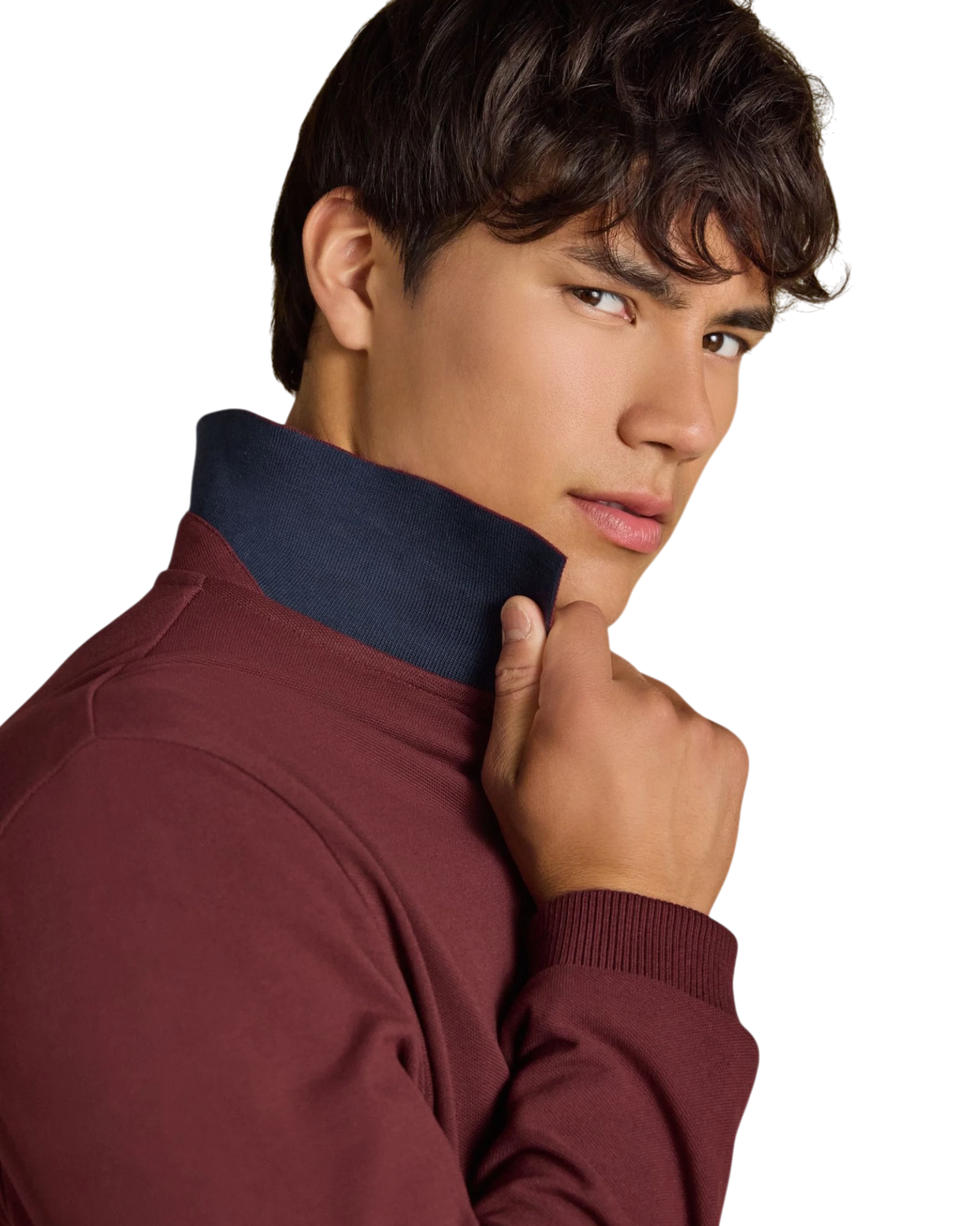 Woody Long Sleeve Polo Shirt - Burgundy
