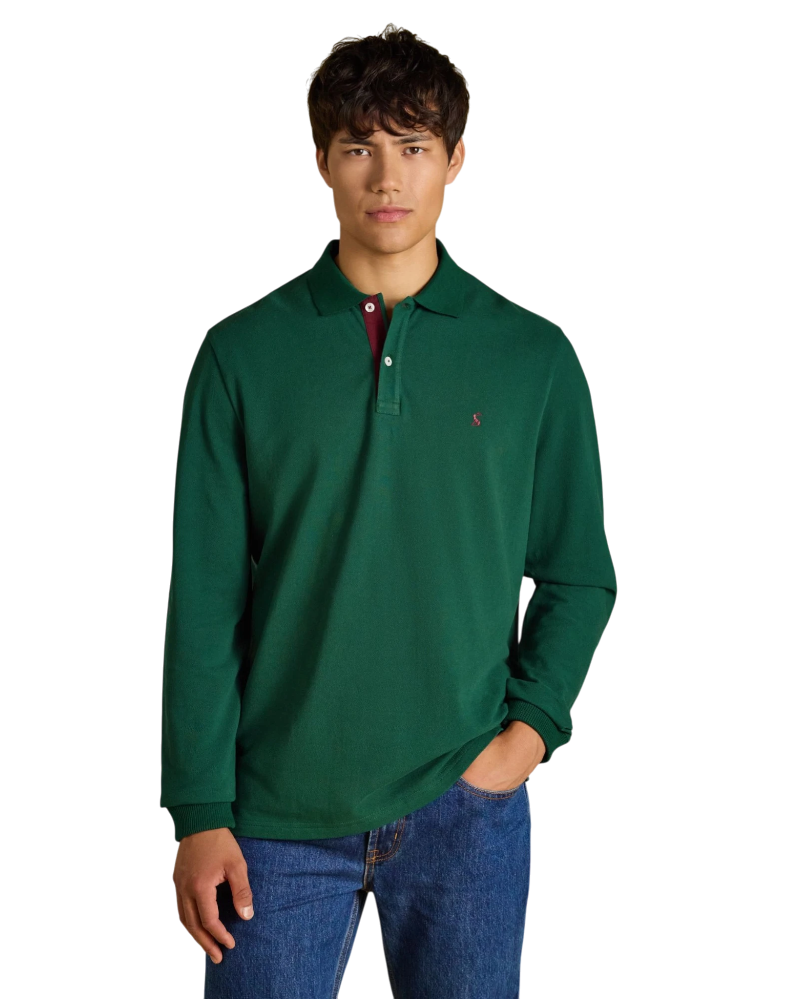 Woody Long Sleeve Polo Shirt - Dark Green