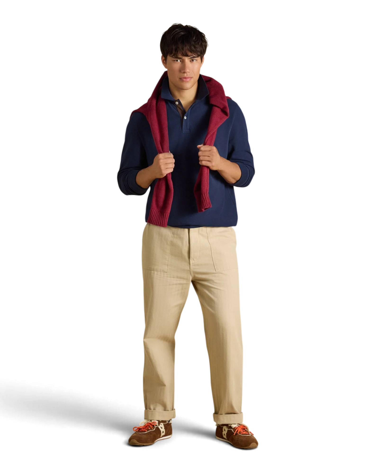 Woody Long Sleeve Polo Shirt - Navy