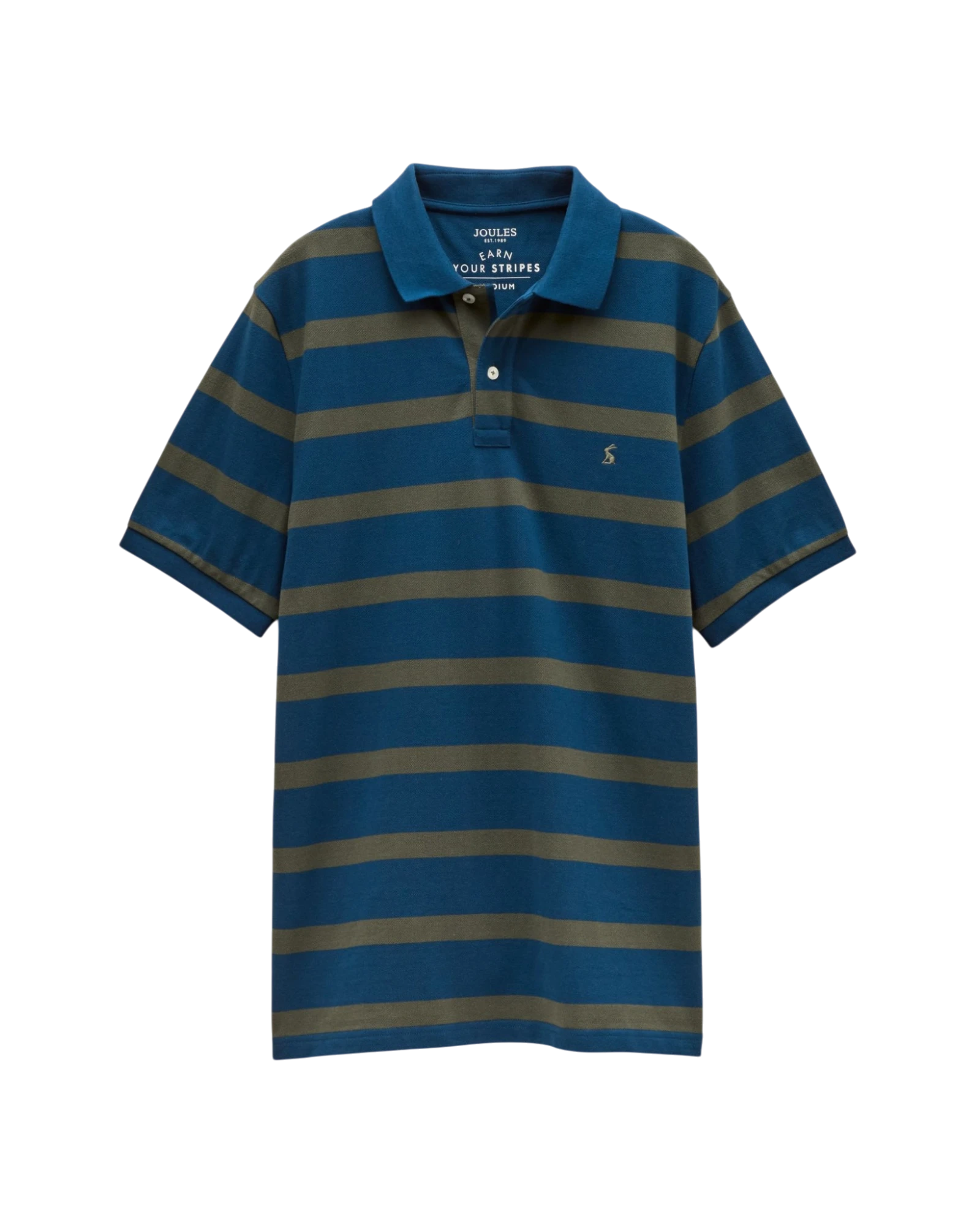 Woody Striped Polo Shirt - Navy/Khaki