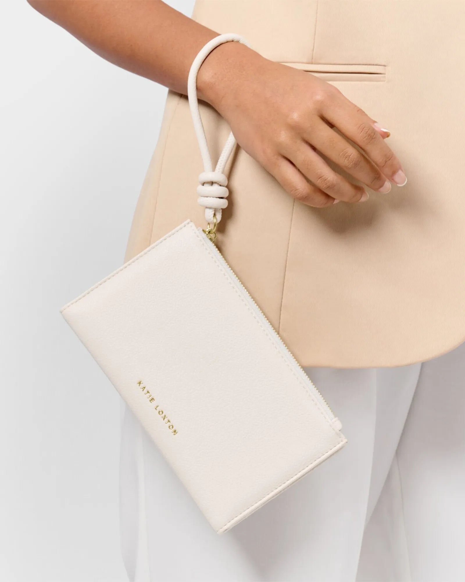 Asha Fold-Out Wristlet - Off White