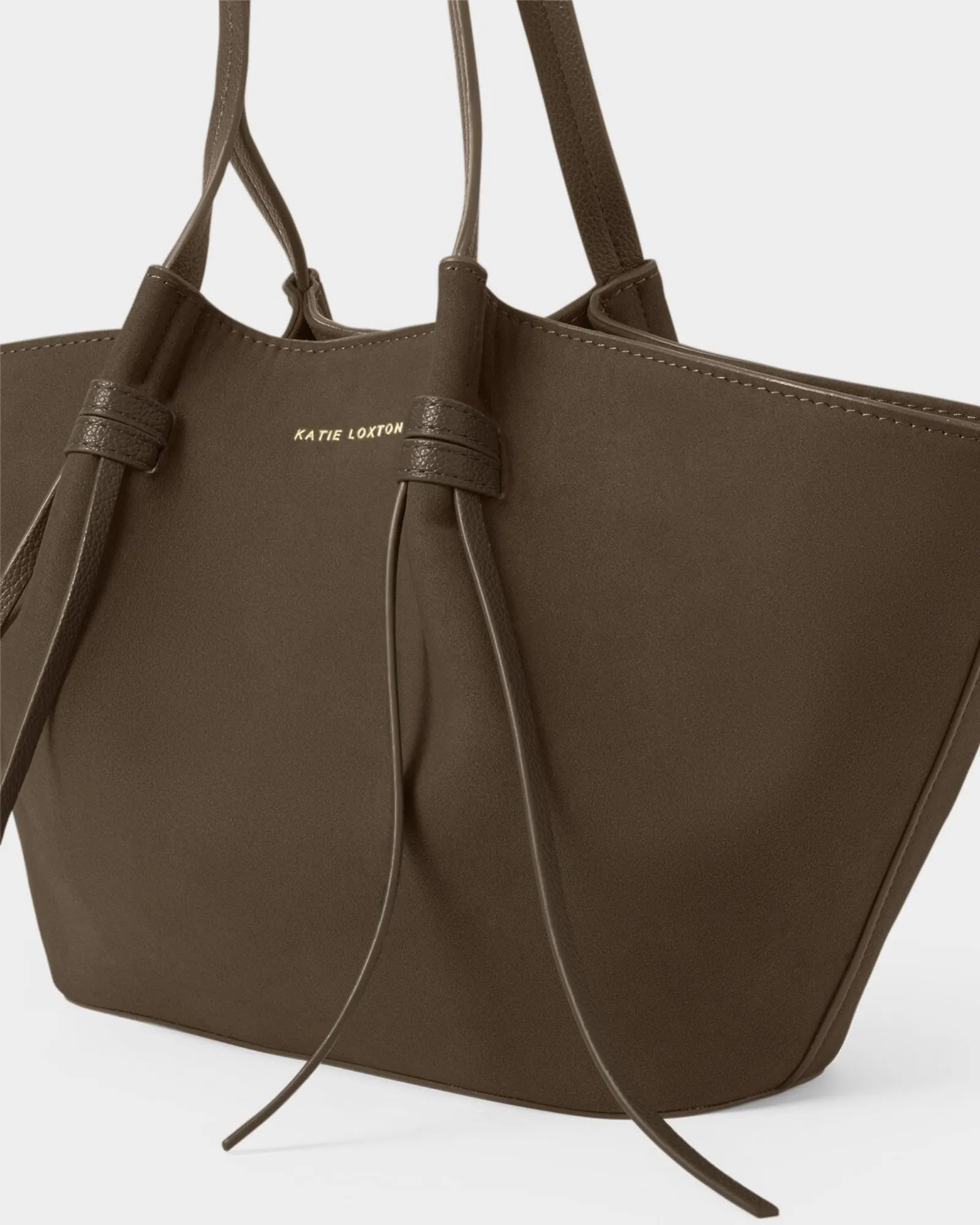 Celina Small Suedette Tote Bag - Chocolate