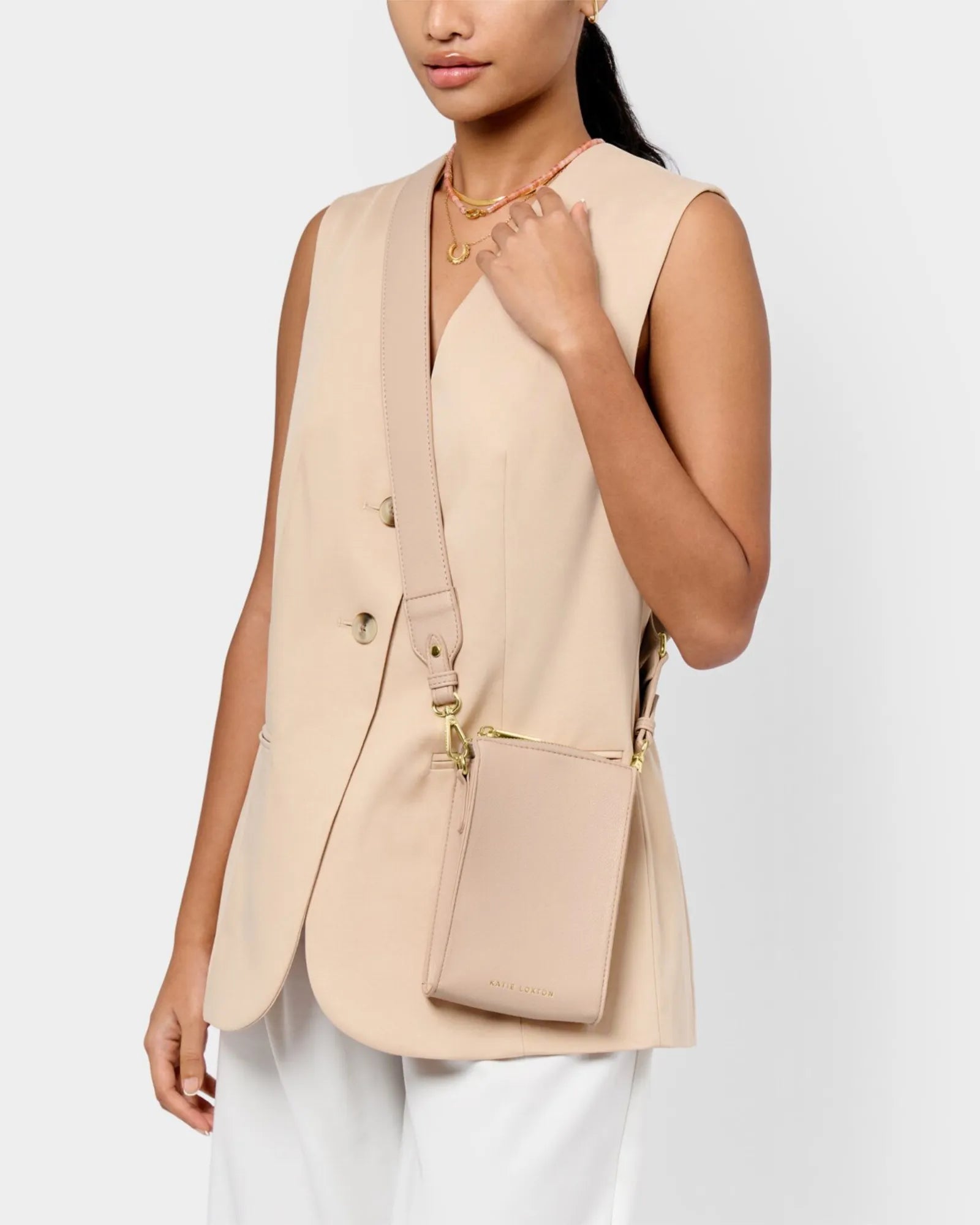 Effie Slim Crossbody Bag - Nude Pink
