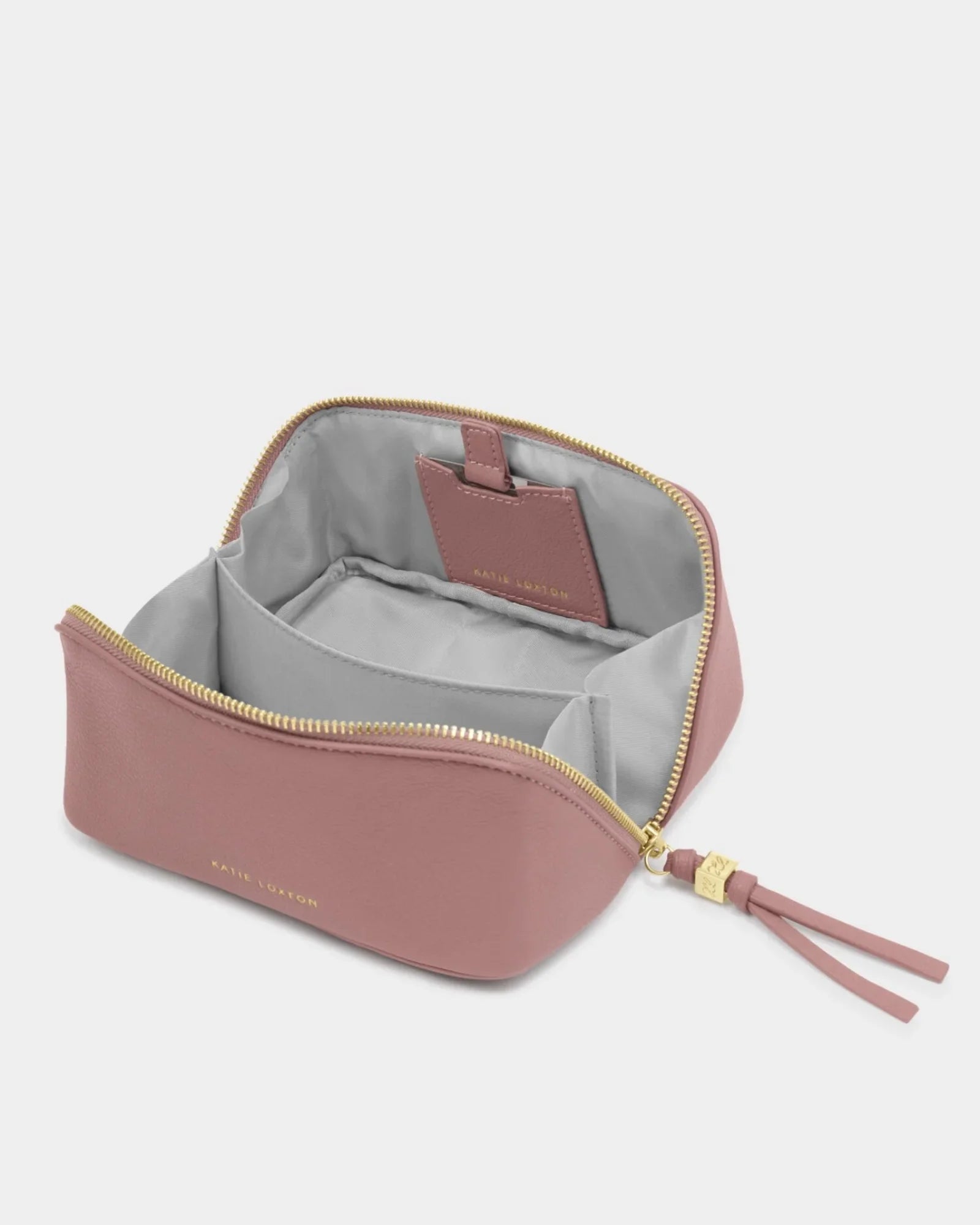 Fold-Out Mirror Makeup Bag - Deep Rose