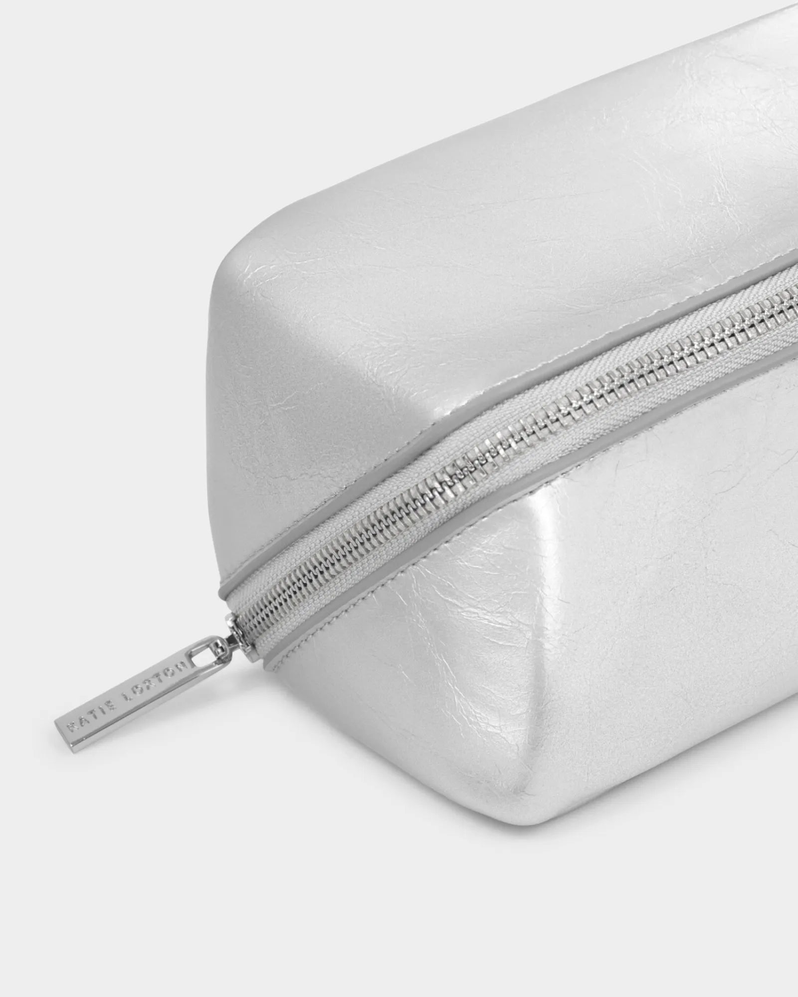 Fold Out Mirror Make Up Bag - Silver