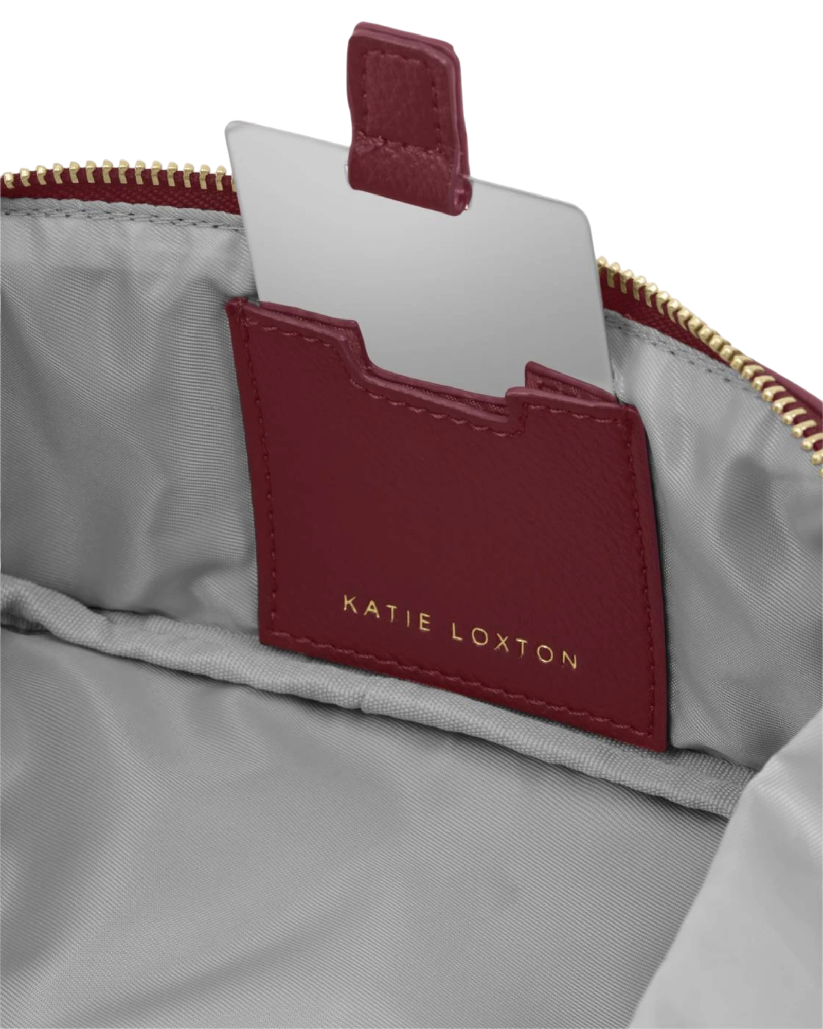 Fold Out Mirror Makeup Bag - Cherry