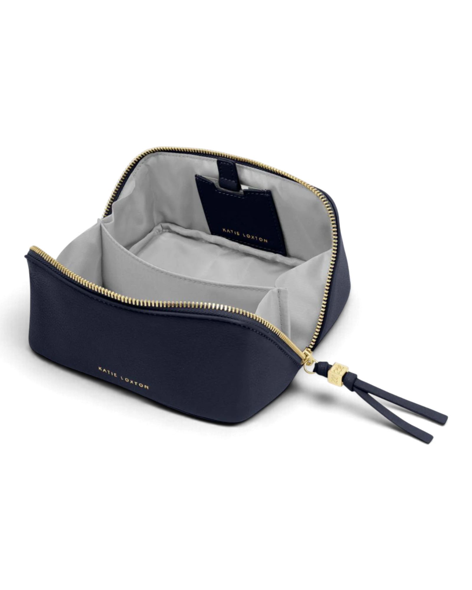 Fold Out Mirror Makeup Bag - Navy