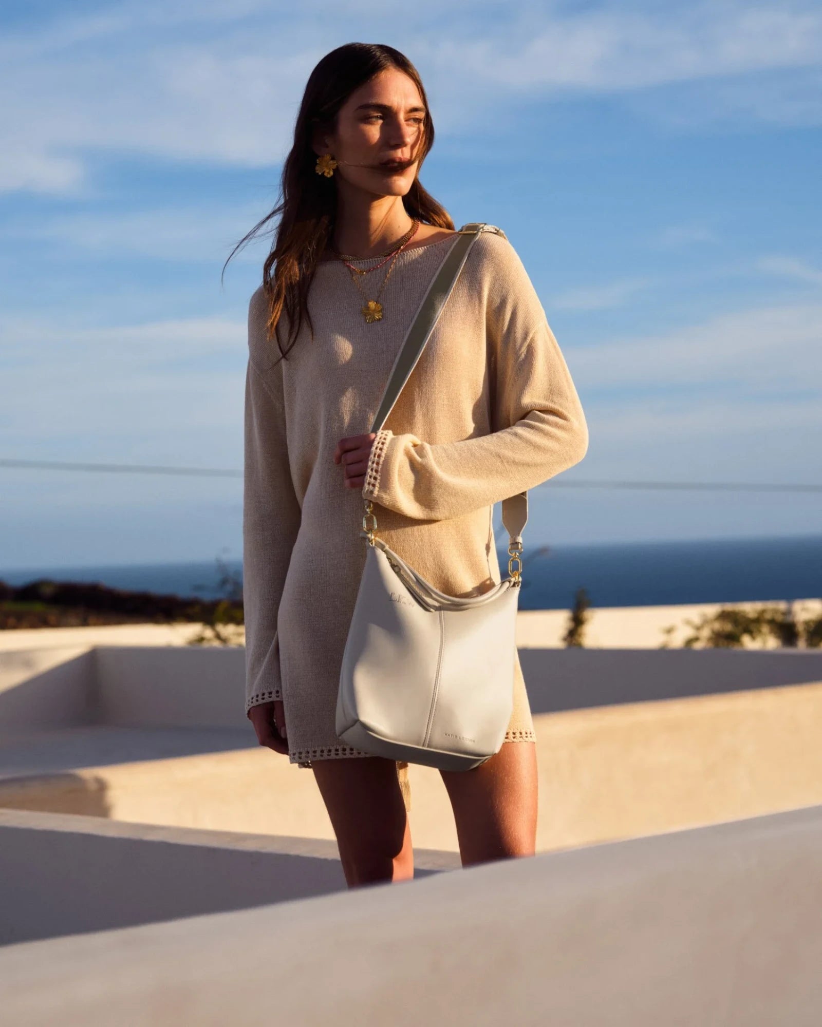 Hallie Satchel Bag - Oyster