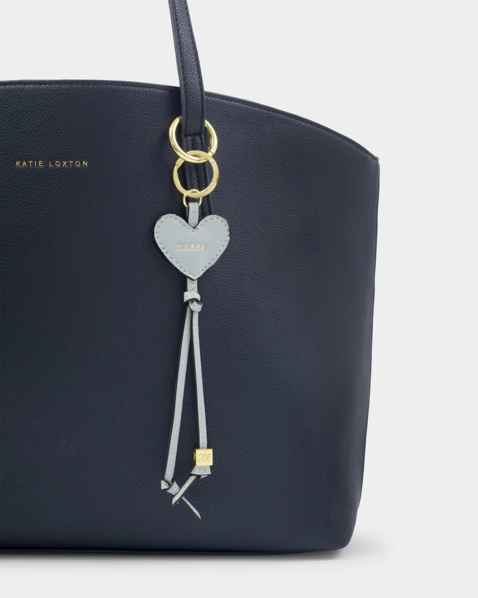 Heart Bag Charm Keyring - Happy
