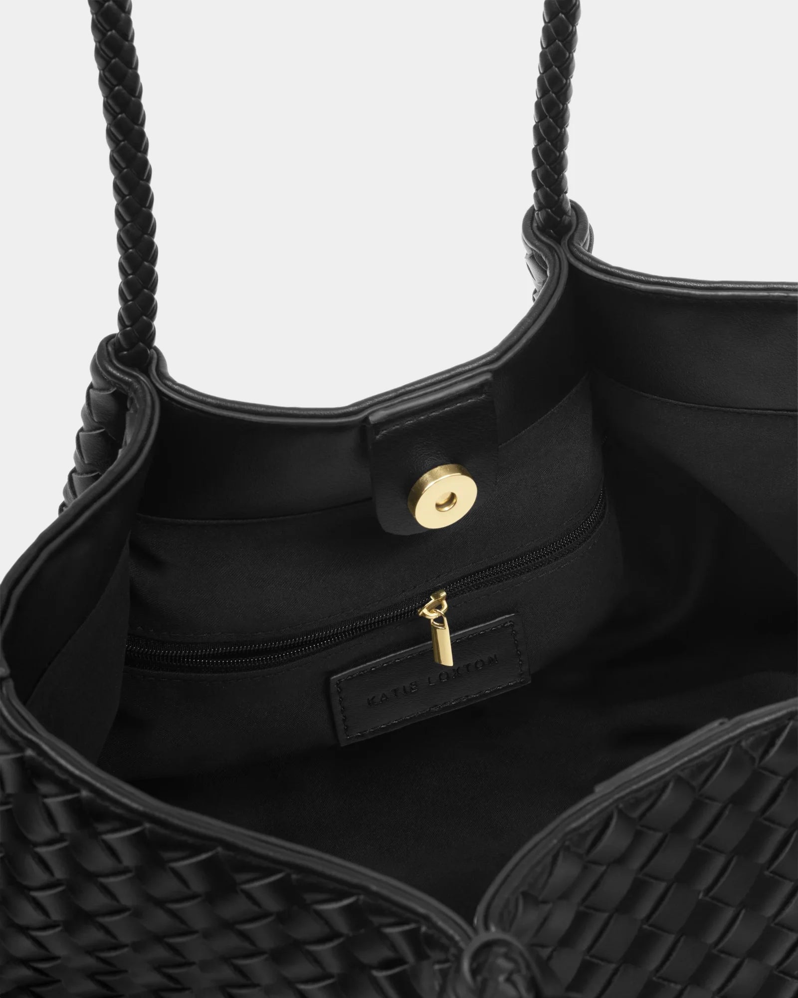 Nova Hand Woven Small Shoulder Tote - Black