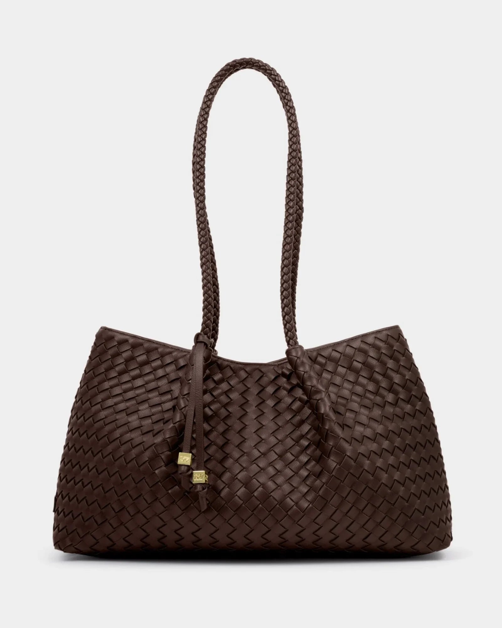 Nova Hand Woven Small Shoulder Tote - Chocolate
