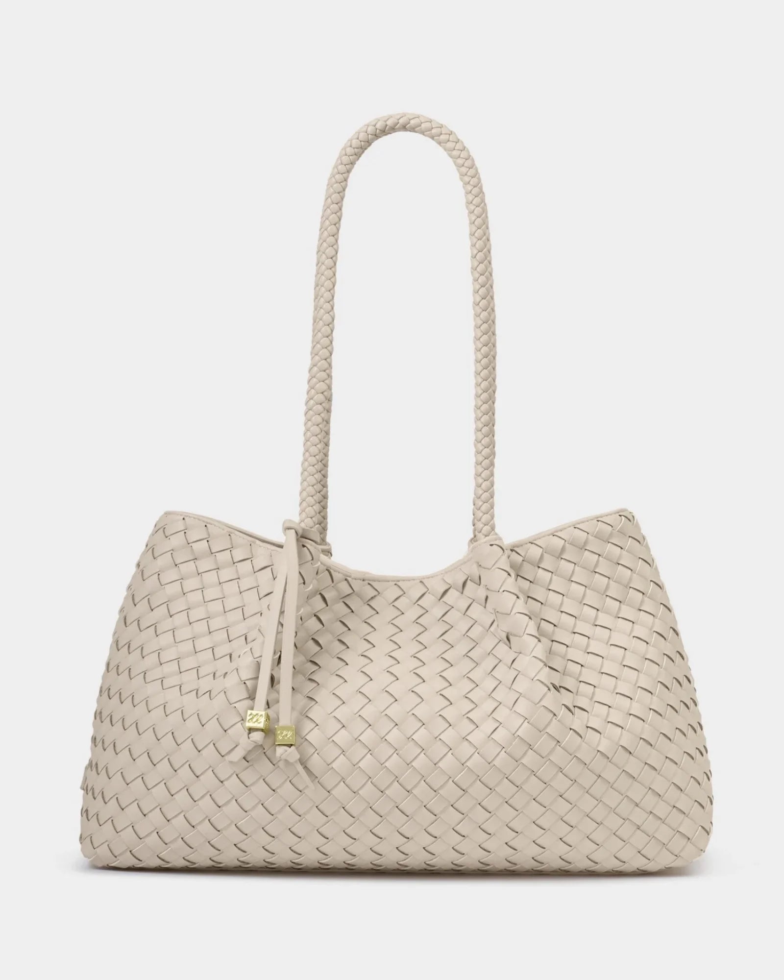Nova Hand Woven Small Shoulder Tote - Oyster