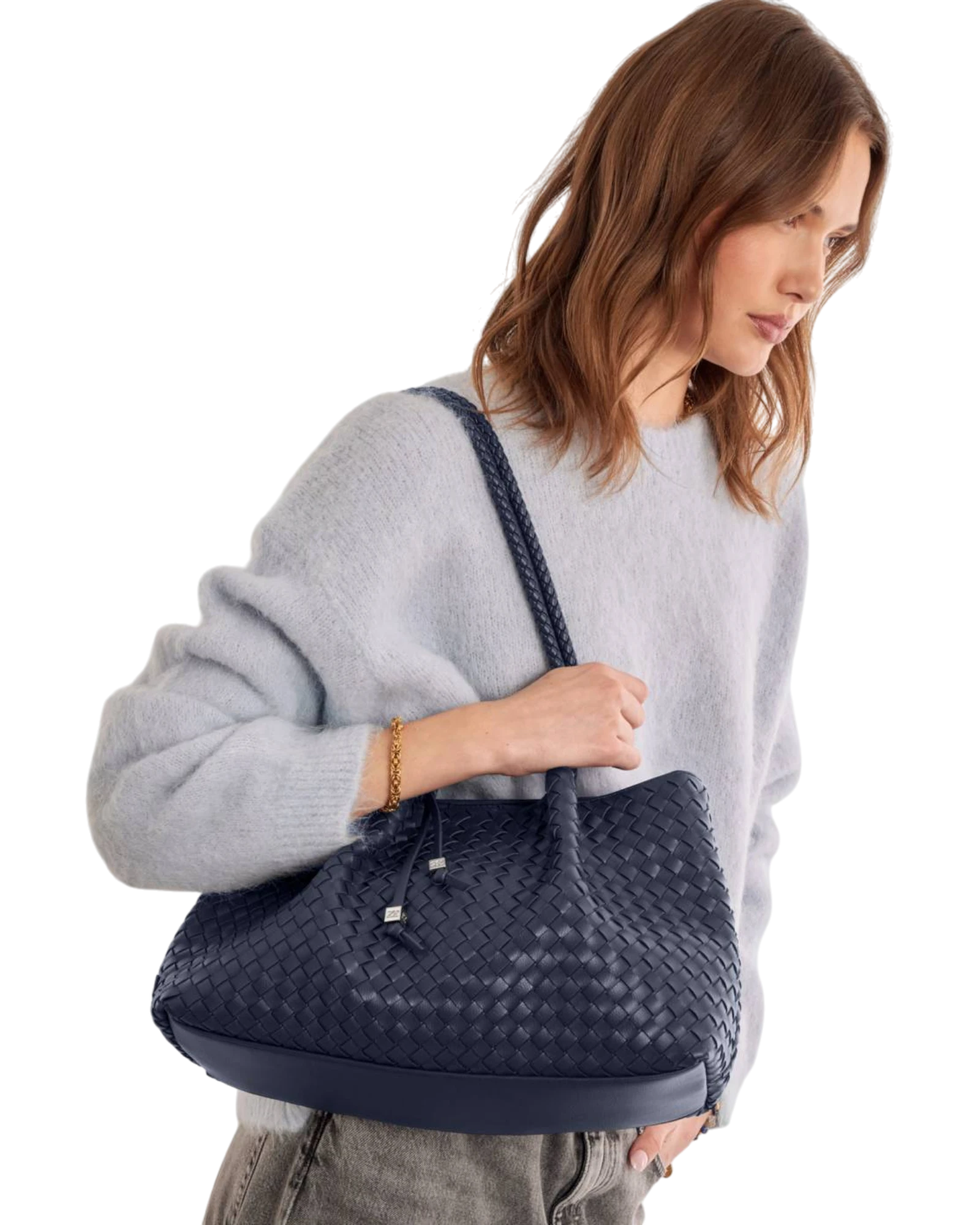 Nova Small Shoulder Tote - Navy