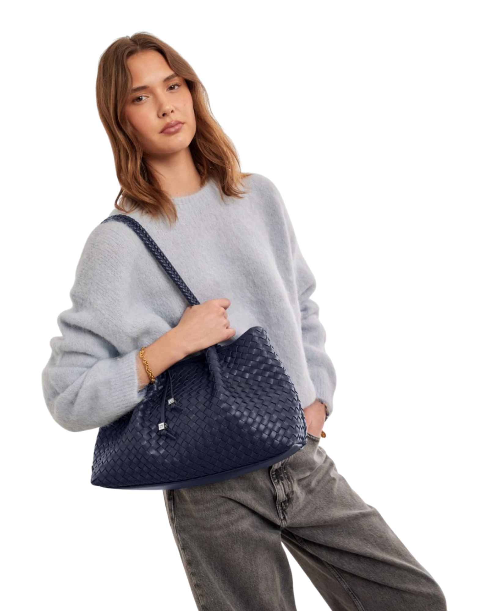 Nova Small Shoulder Tote - Navy