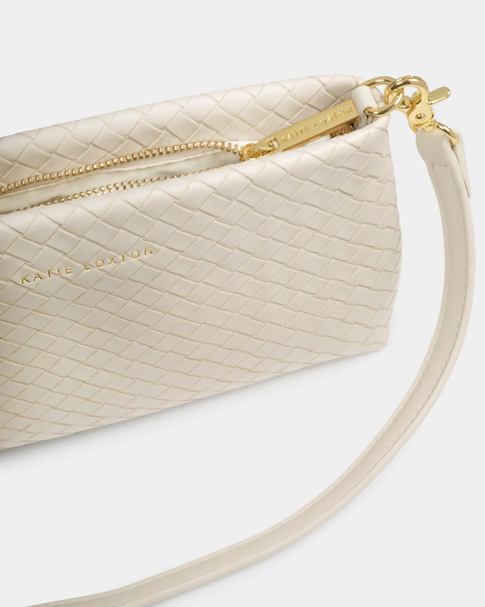 Nova Woven Texture Clutch - Oyster
