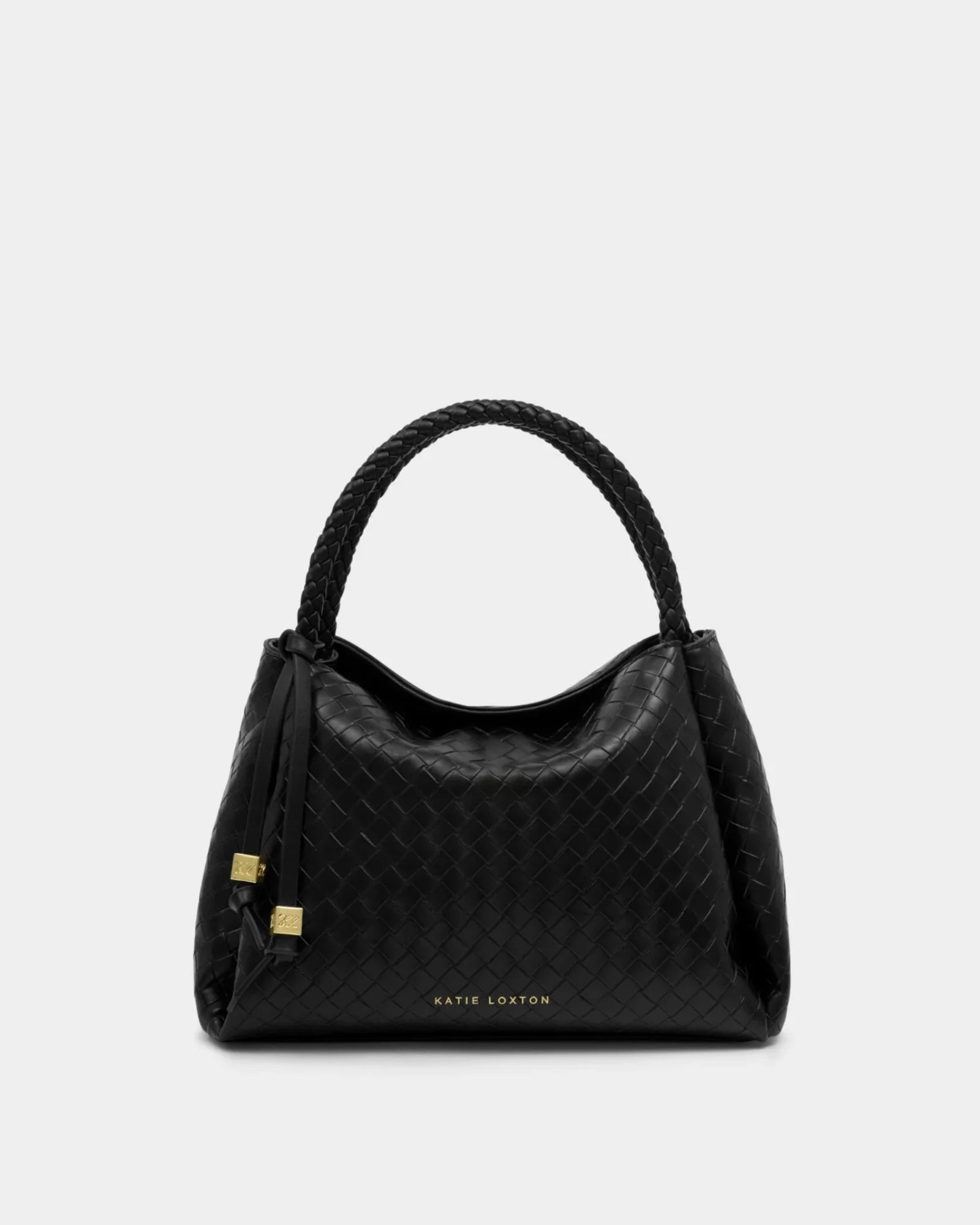 Nova Woven Texture Top Handle Bag - Black