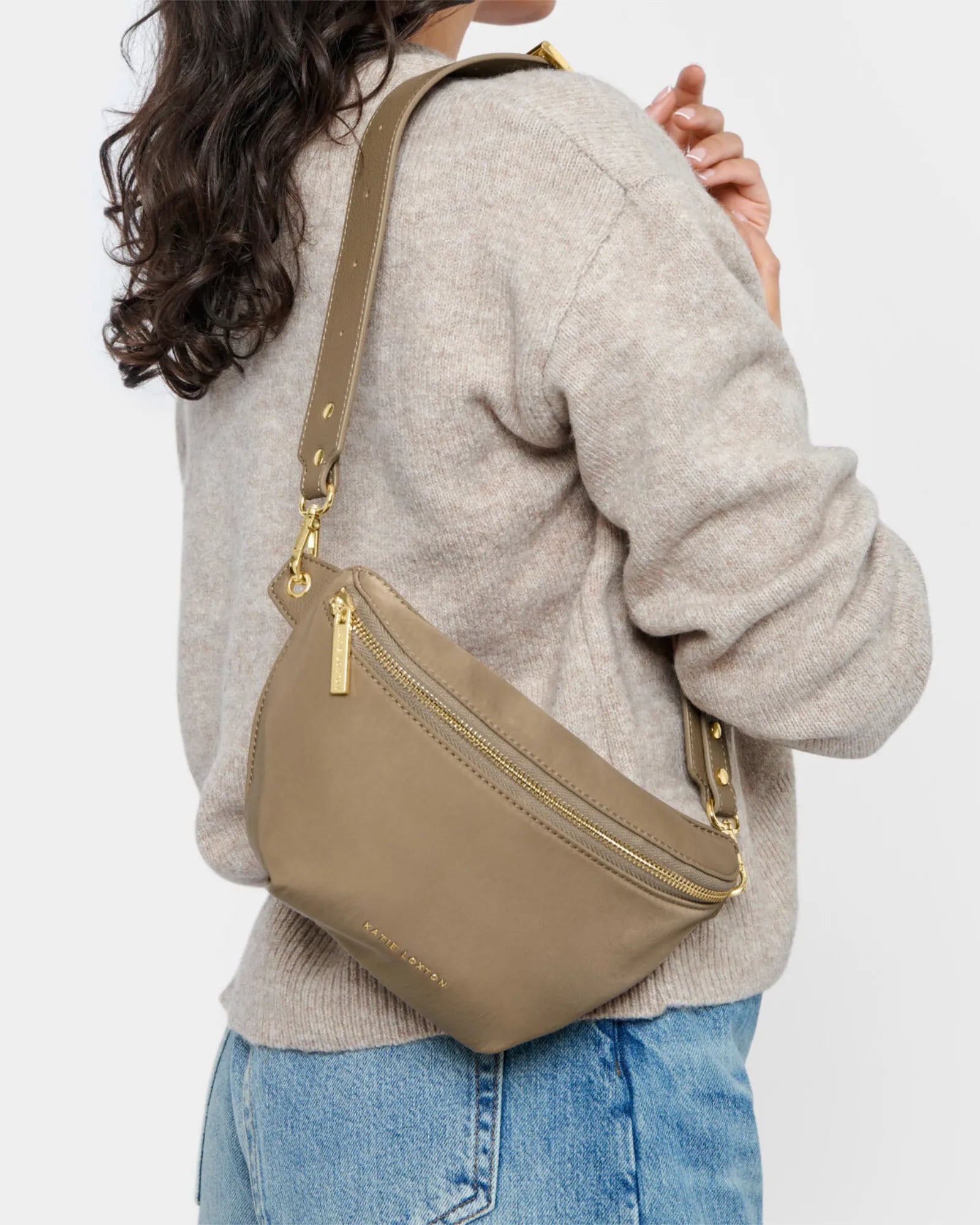 Nylon-Luxe Belt Bag - Taupe