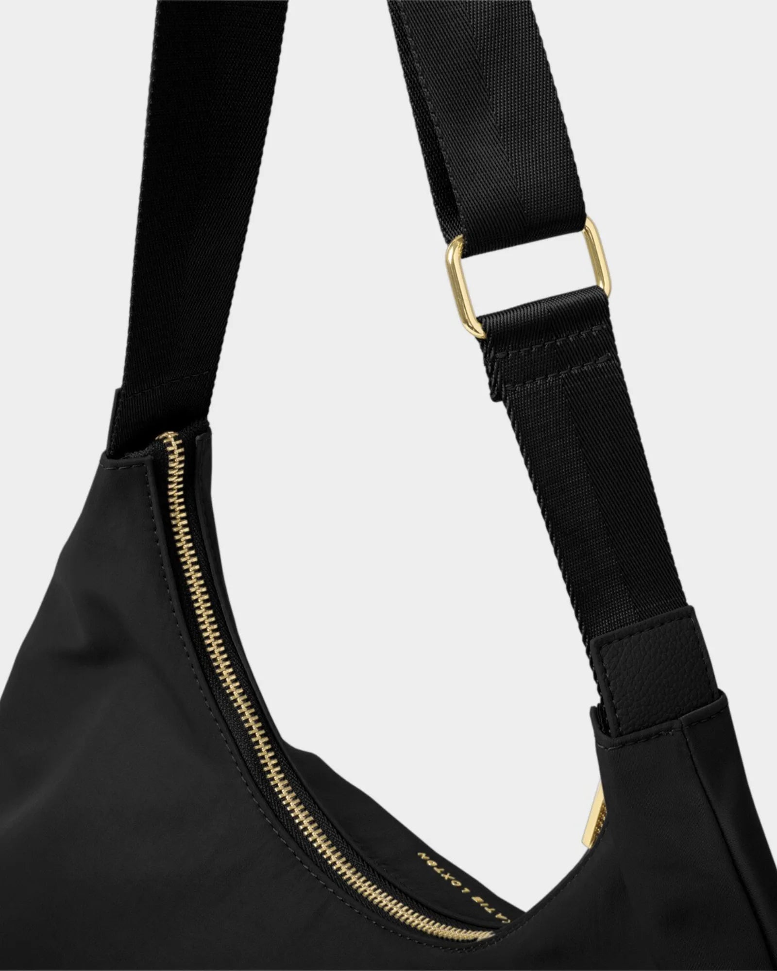 Nylon-Luxe Sling Shoulder Bag - Black