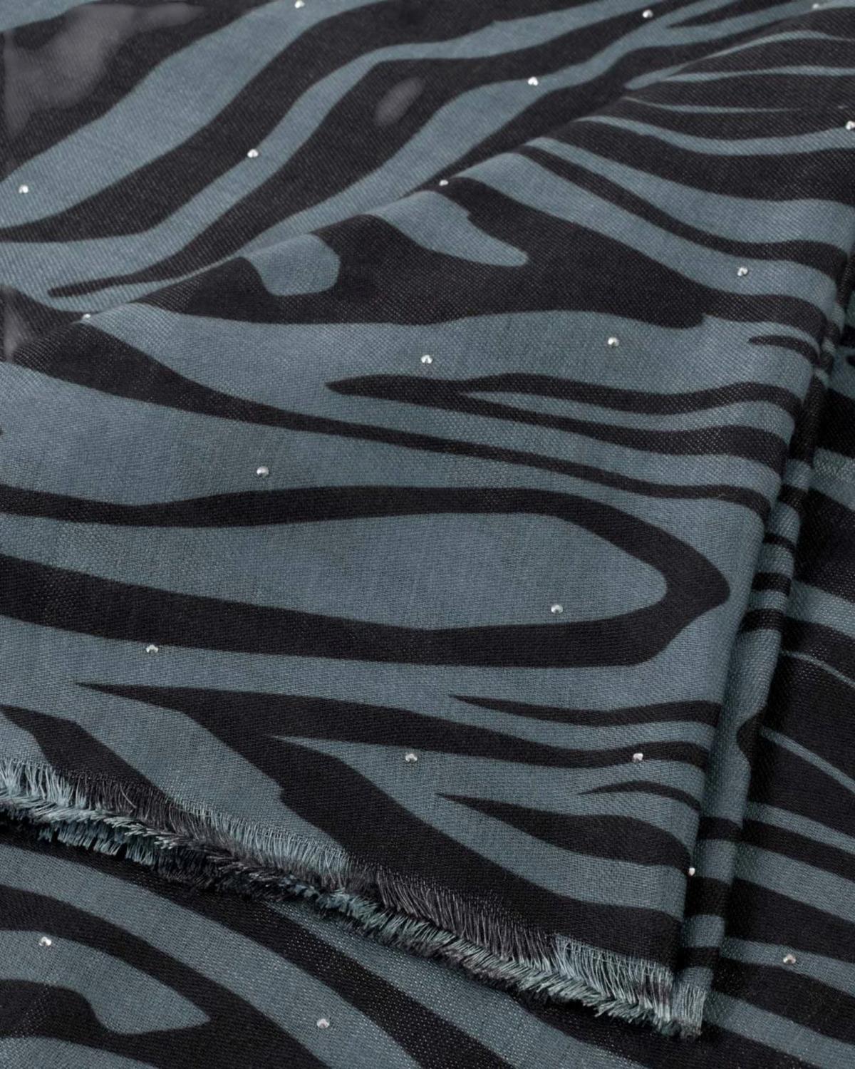 Zebra Stripe Printed Studded Scarf