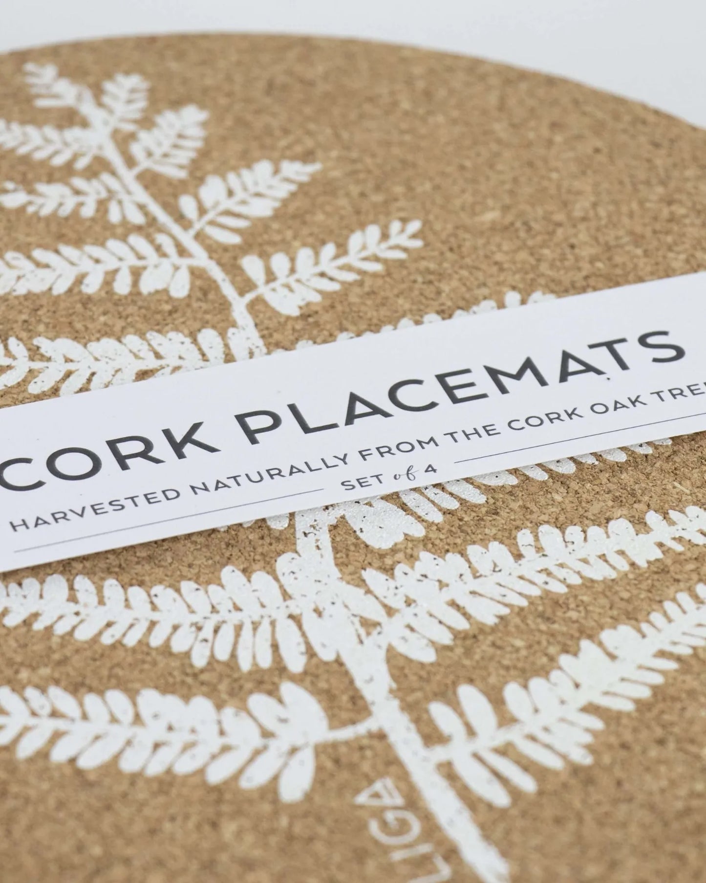 Cork Placemat Set - Fern