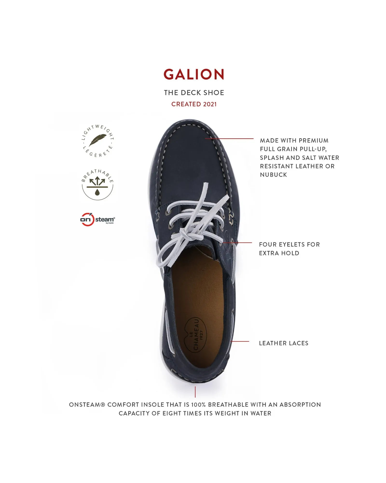 Galion Homme Deck Shoe - Marron