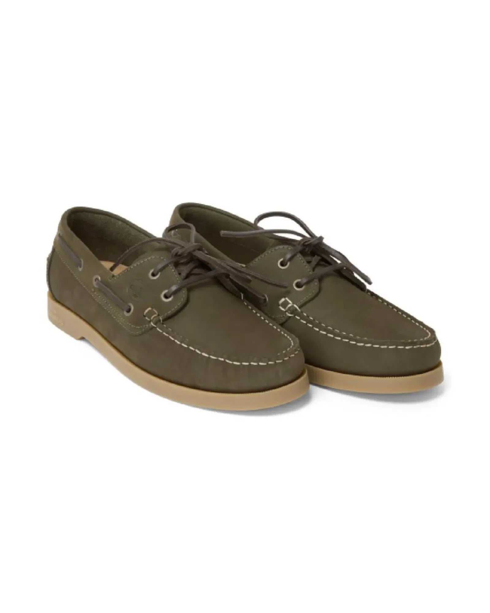 Galion Nubuck Homme Deck Shoe - Vert Chameau