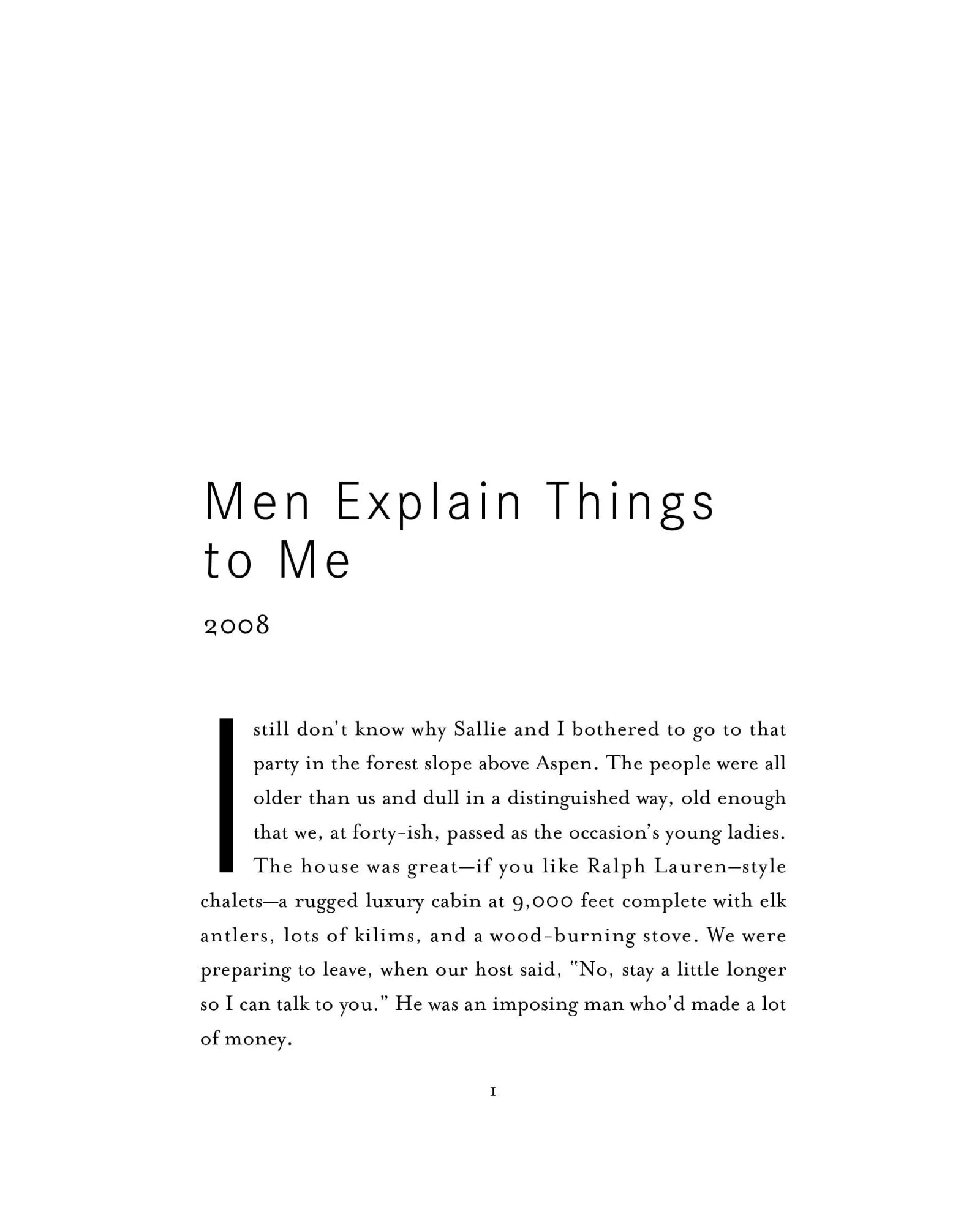 Men Explain Things To Me And Other Essays