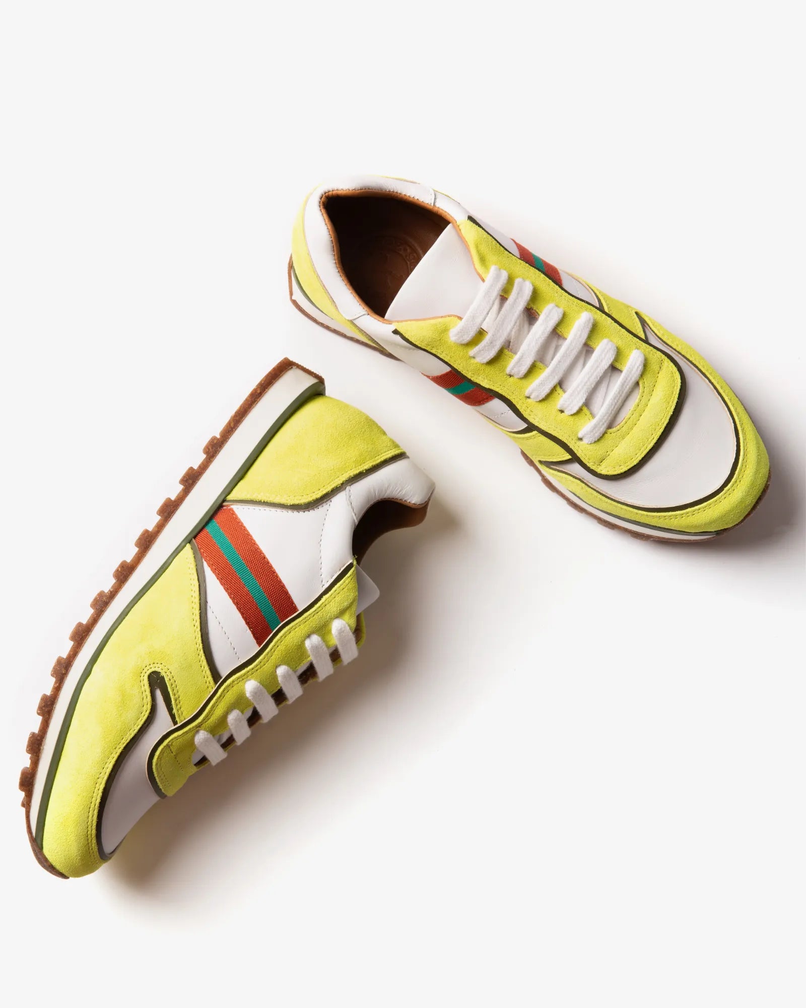 Studio Neon Suede Leather Trainers - Yellow