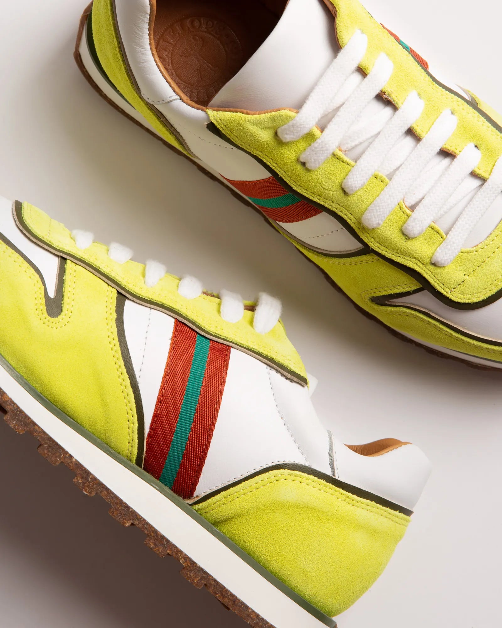 Studio Neon Suede Leather Trainers - Yellow