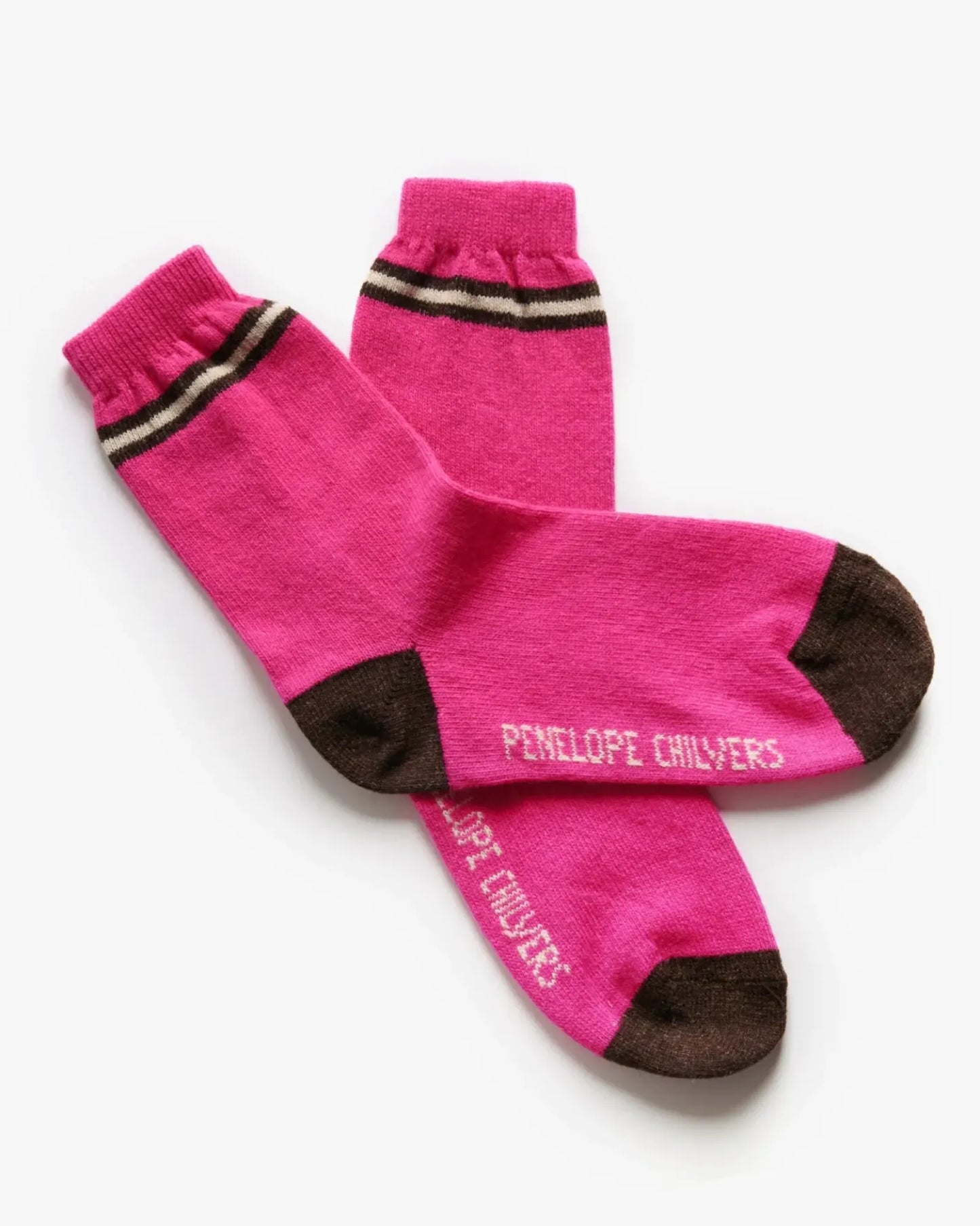 Wool Socks - Brown/Pink