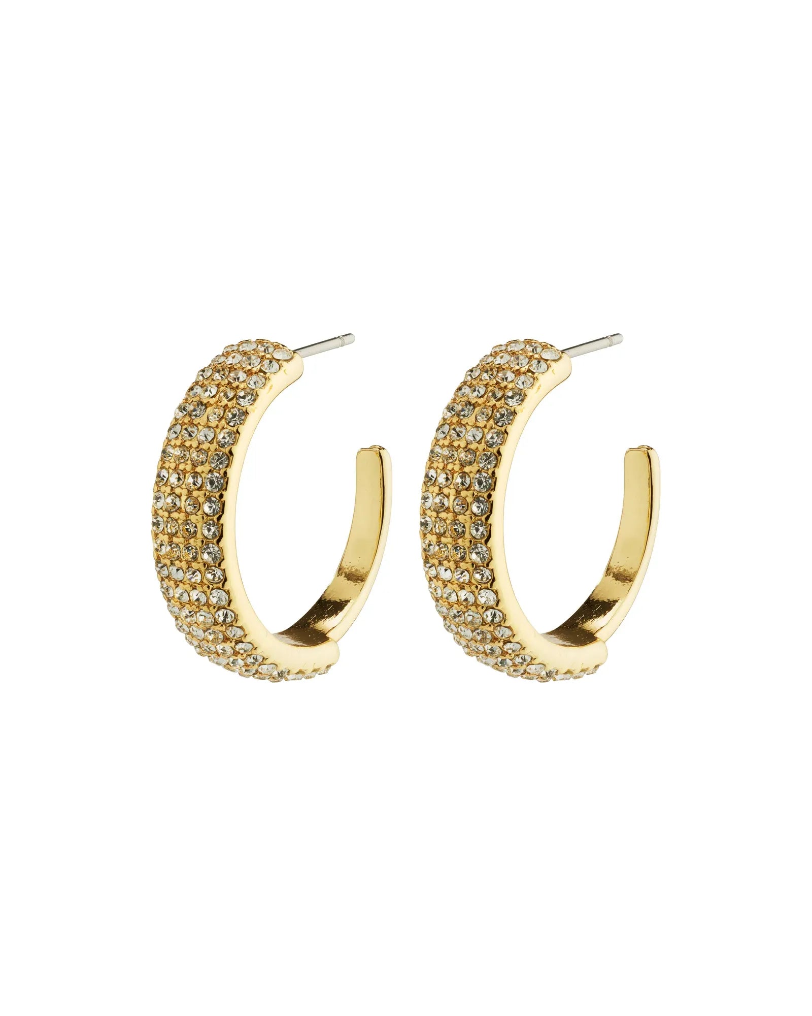 Aspen Recycled Crystal Hoop Earrings - Gold Plated