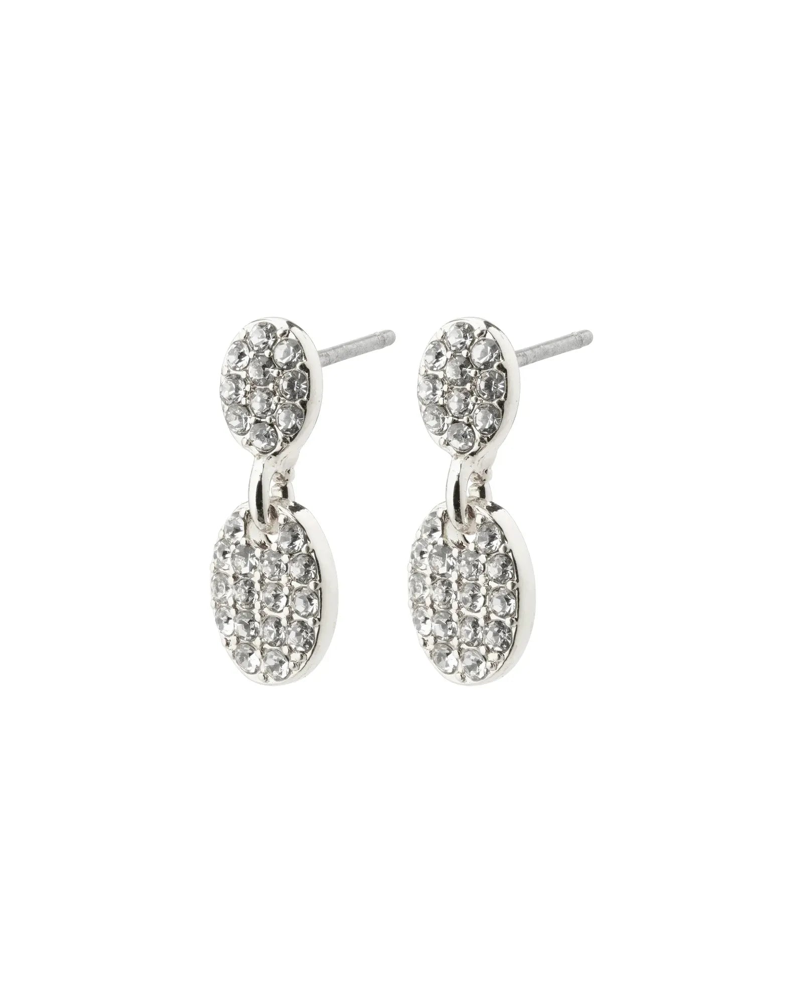 Beat Recycled Crystal Earrings - Silver Plated