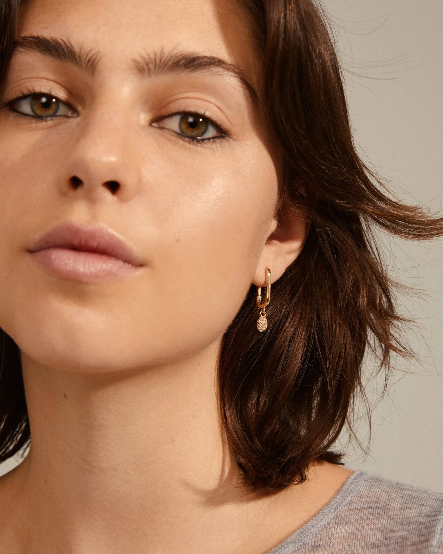 Blink Recycled Square Hoop Earrings - Gold Plated