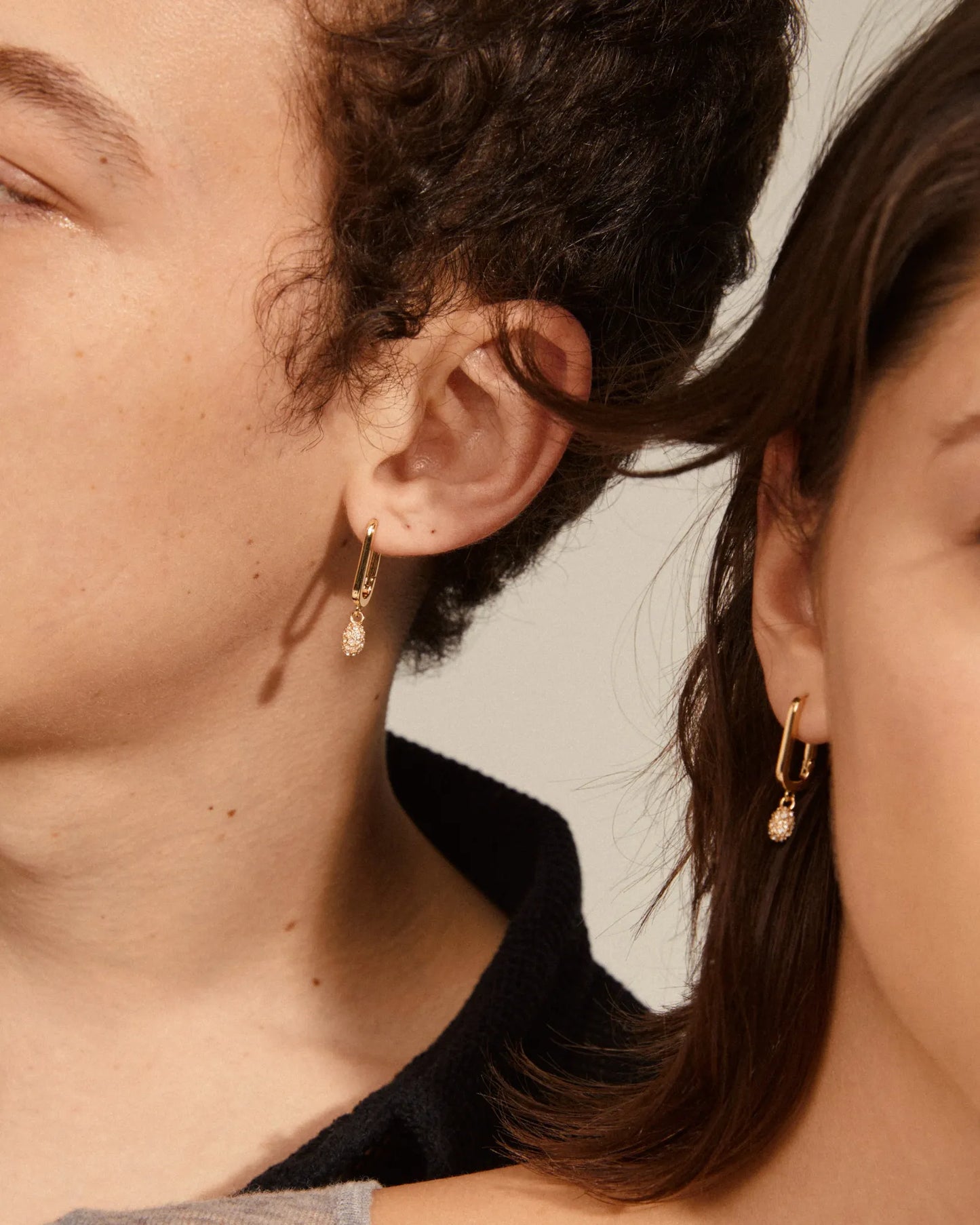 Blink Recycled Square Hoop Earrings - Gold Plated