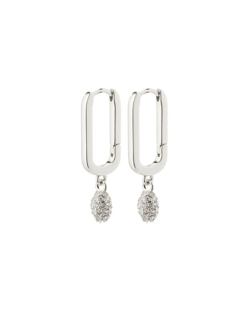Blink Recycled Square Hoop Earrings - Silver Plated