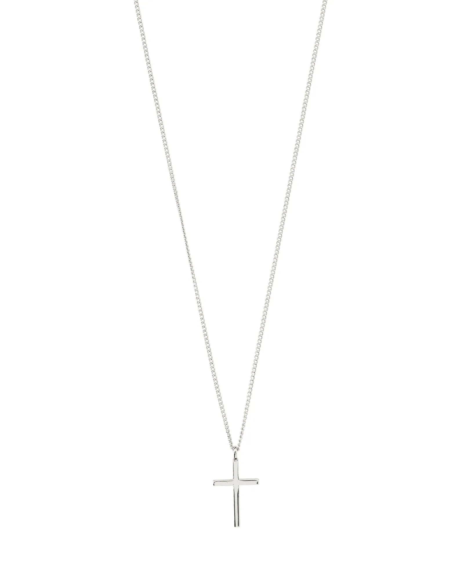 DAISY Recycled Cross Pendant Necklace - Silver Plated