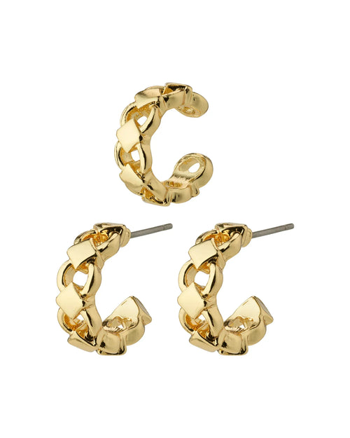 DESIREE Recycled Hoop & Cuff Earrings - Gold Plated